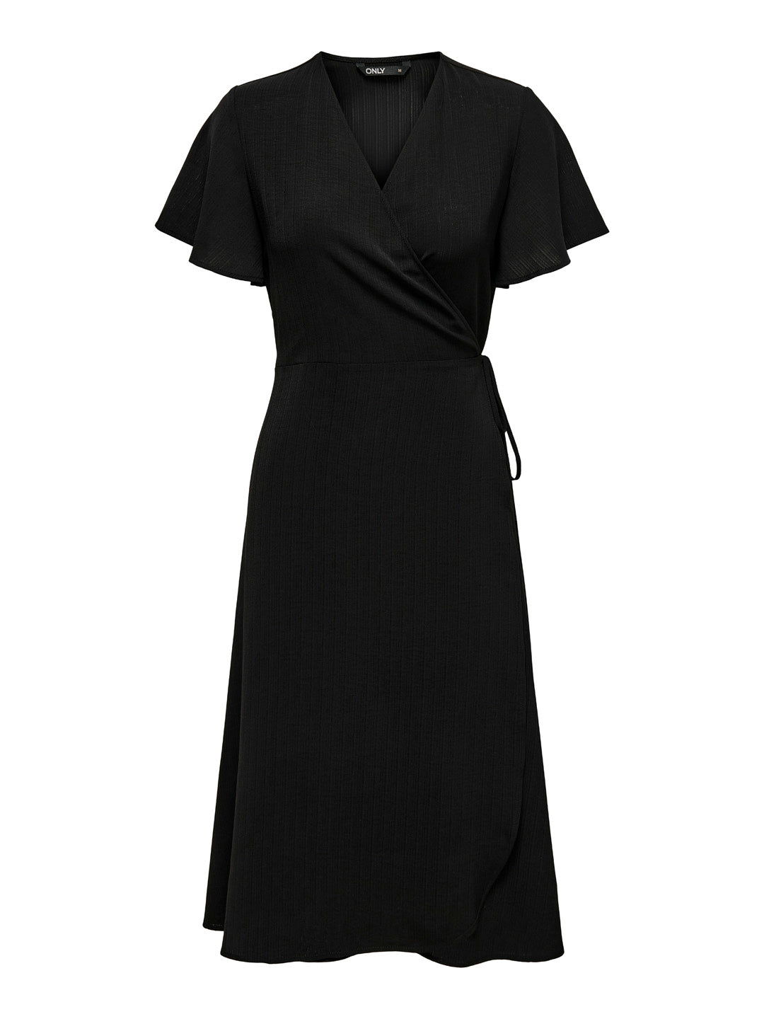 Black Wrap Midi Dress