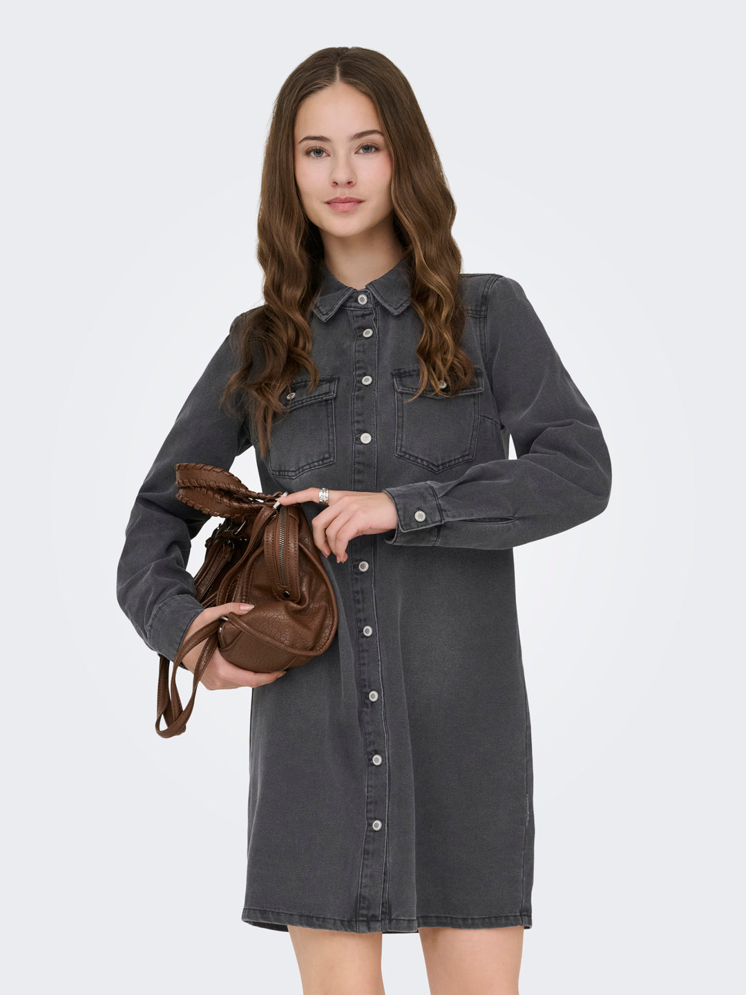 Black Washed Denim Dress
