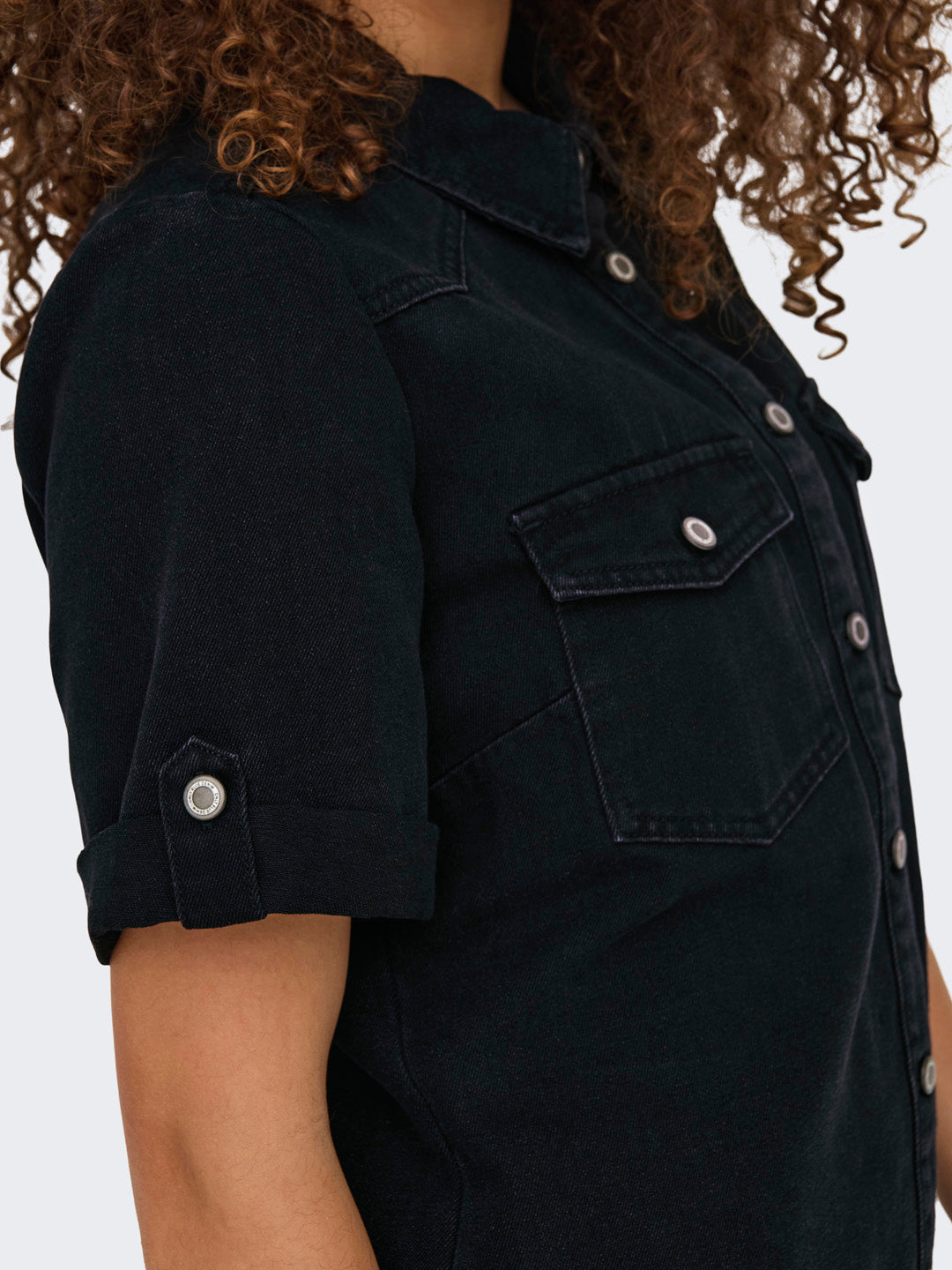 Black Washed Denim Dress