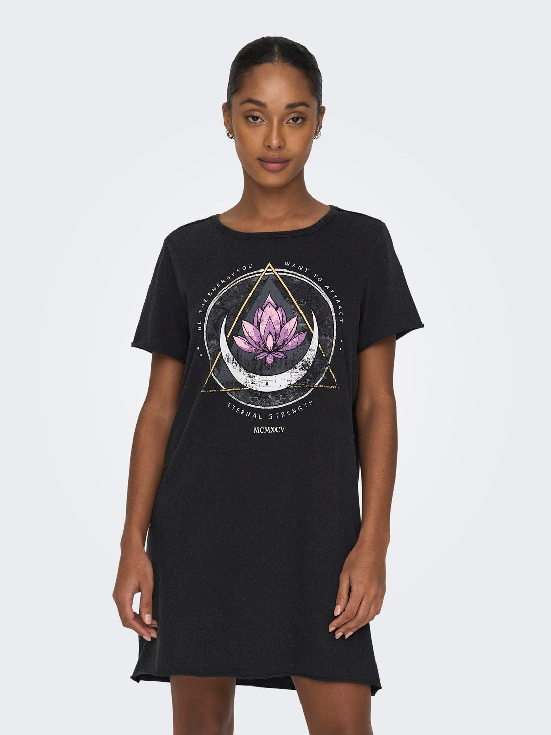 Black Printed Washed T-shirt