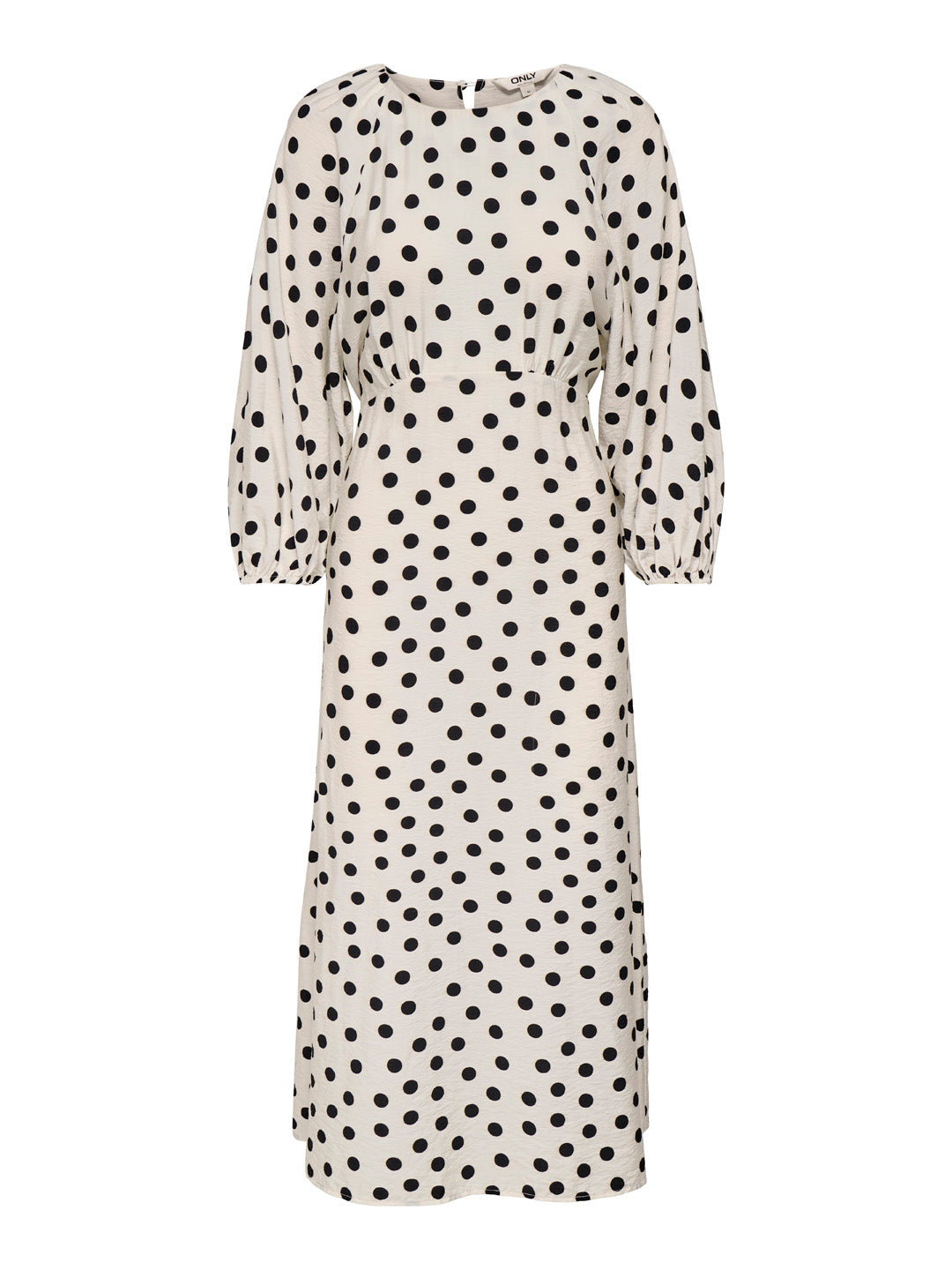 White Polka Dot Midi Dress