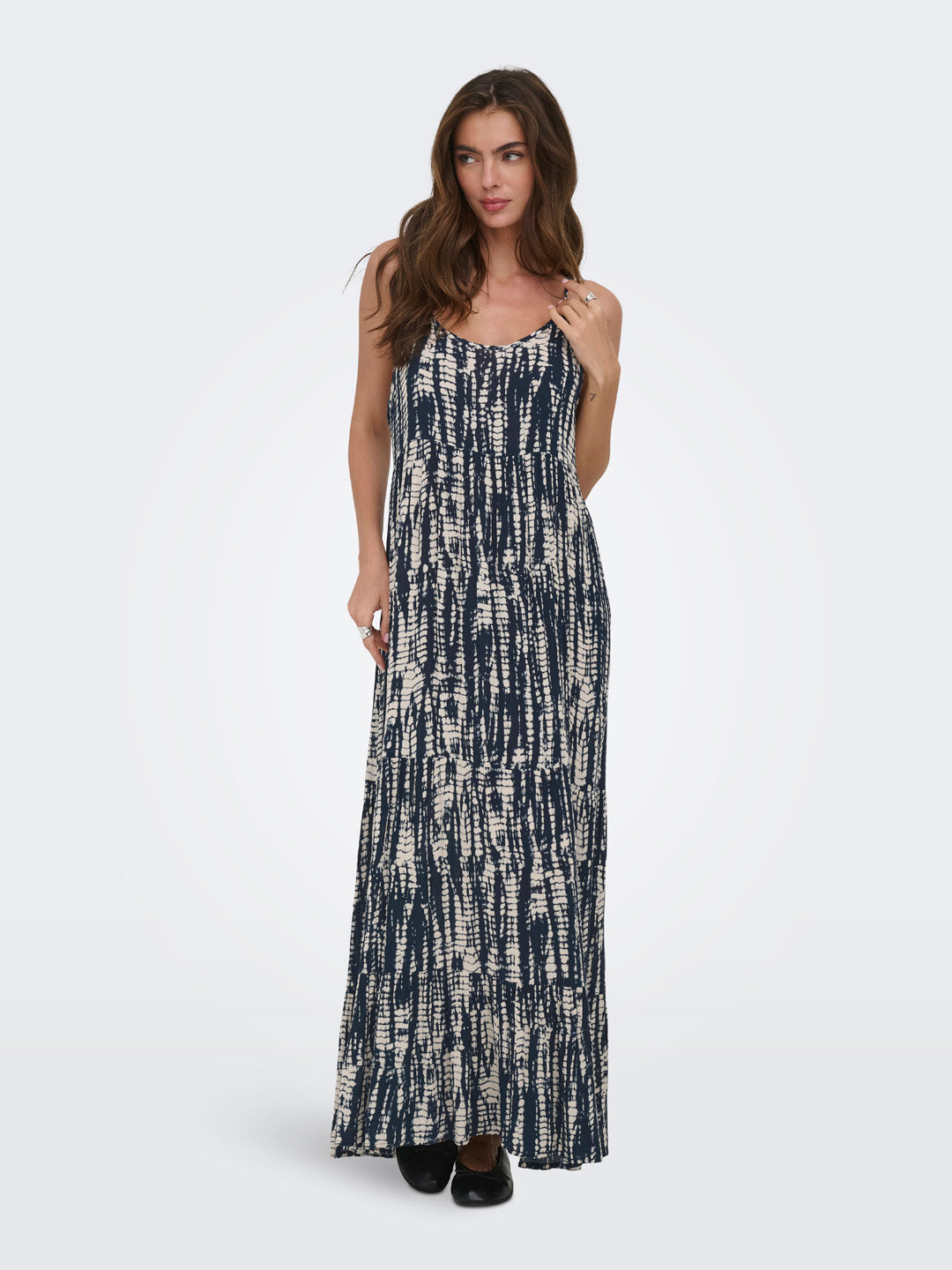 Printed Strappy Maxi Dress