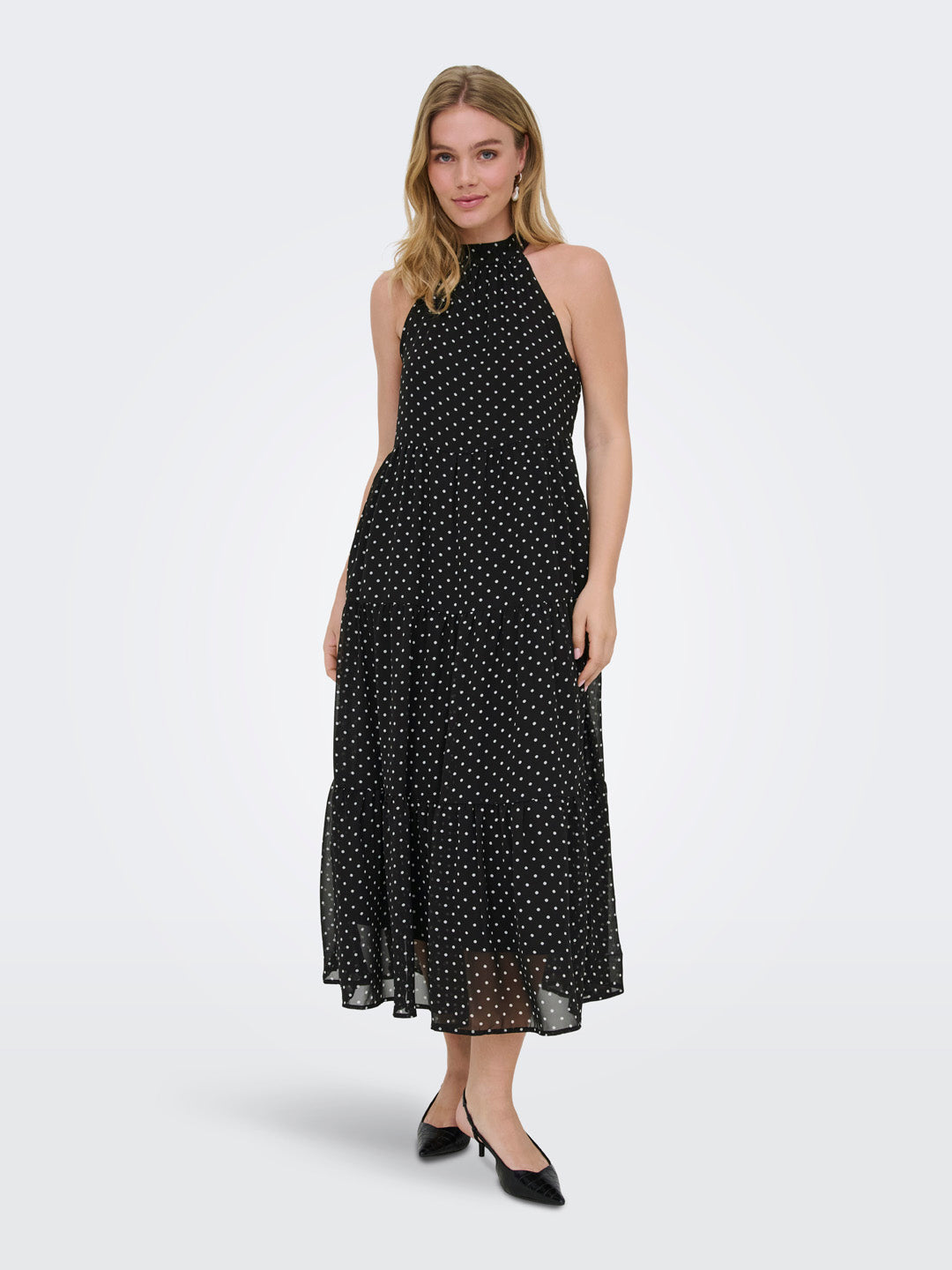 Black Polka Dot Midi Dress