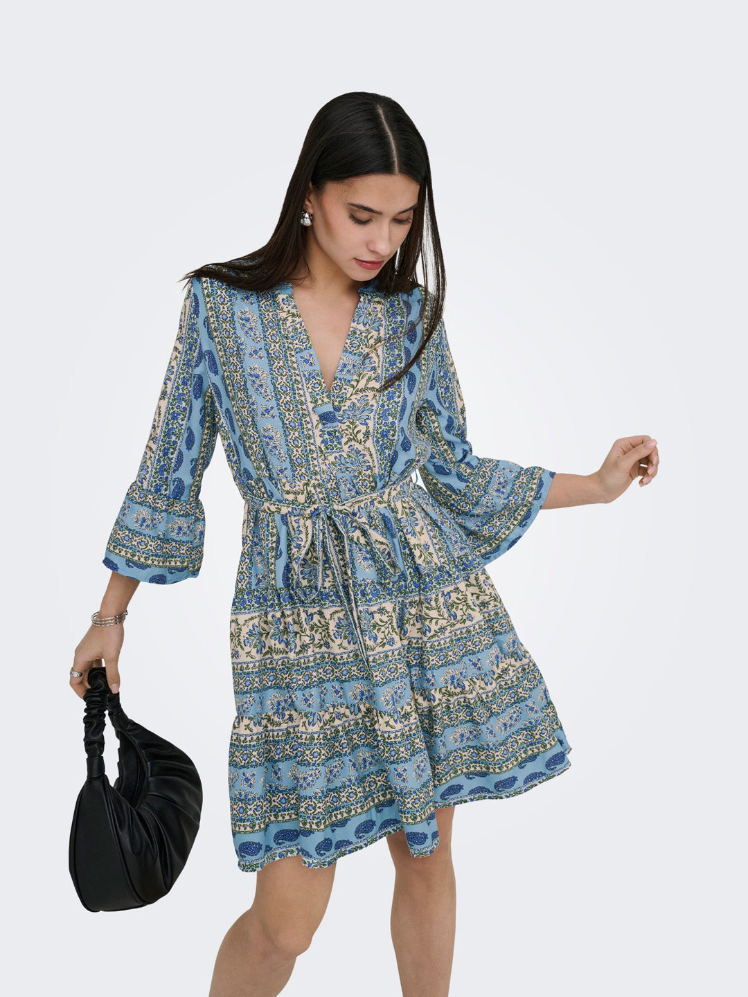 Printed Tiered Mini Dress