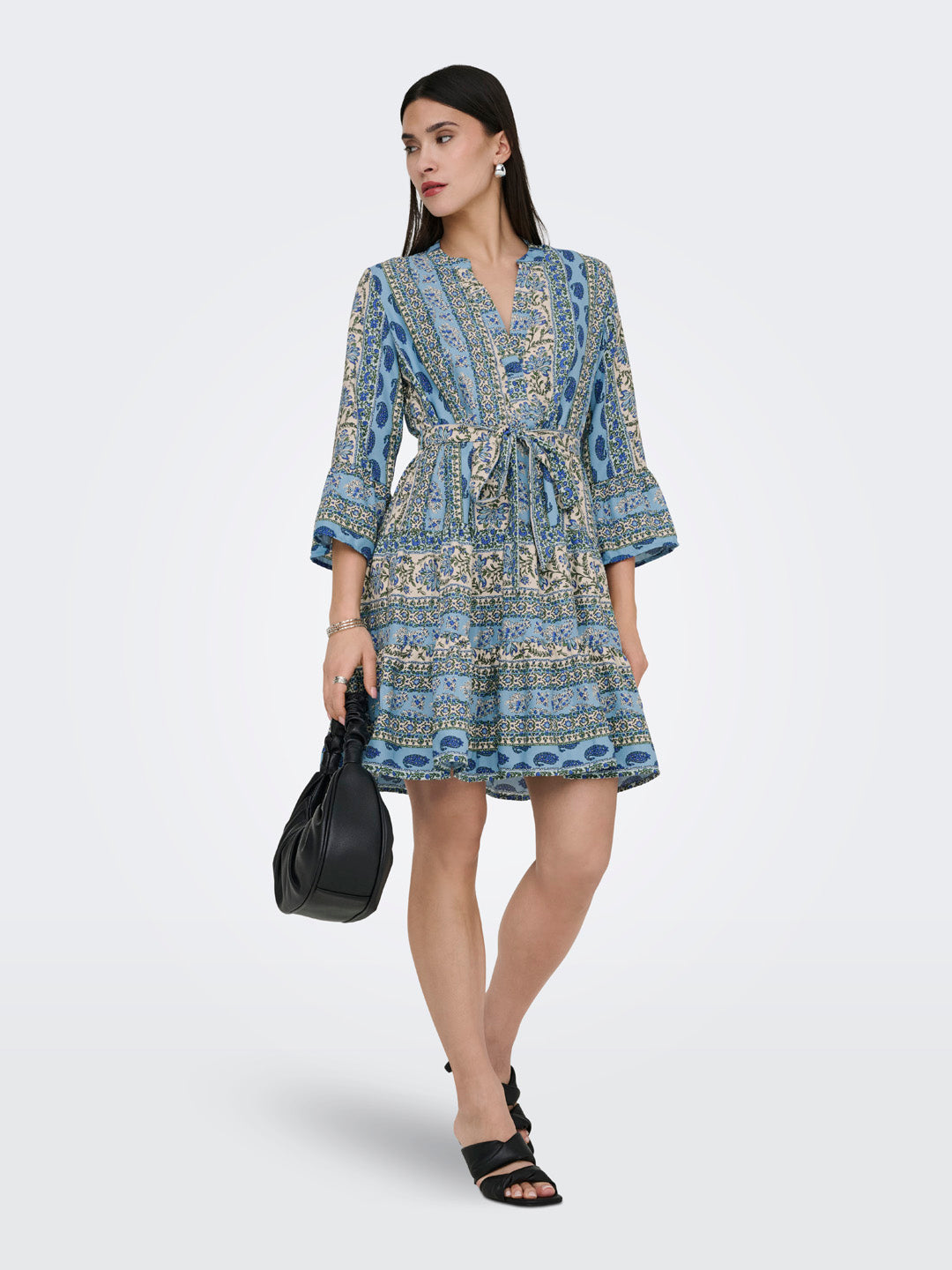 Printed Tiered Mini Dress