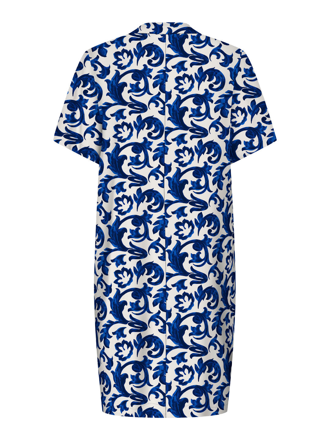 Blue Printed V-Neck Tunic
