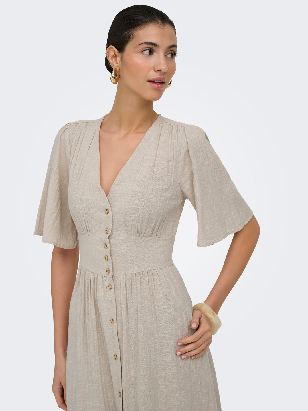 Beige Midi Dress