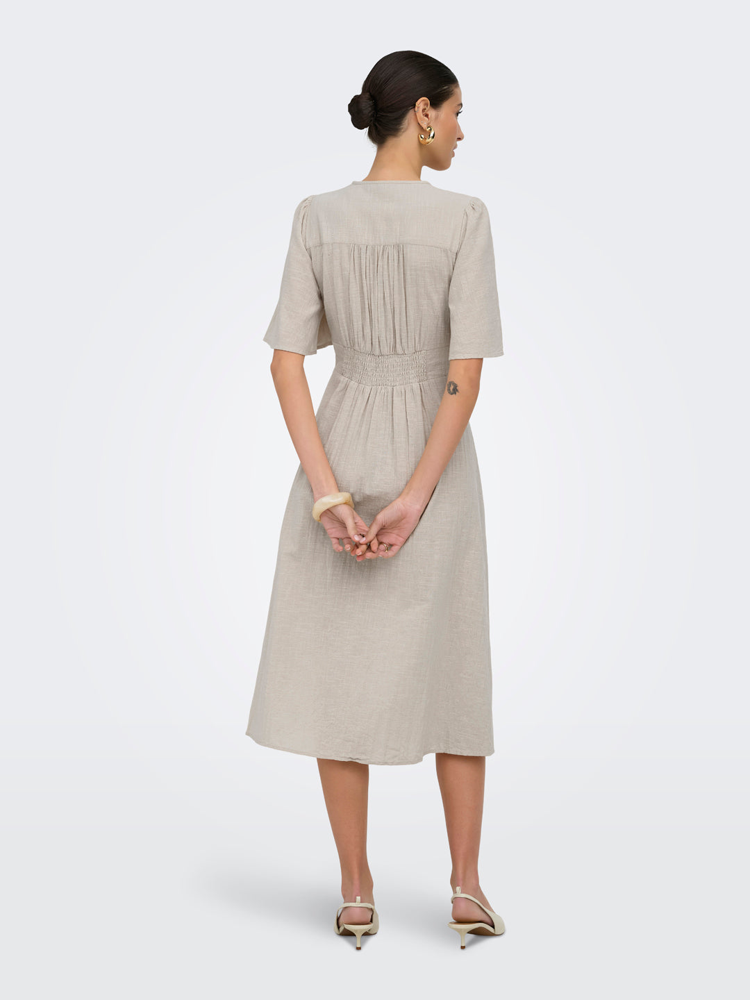 Beige Midi Dress