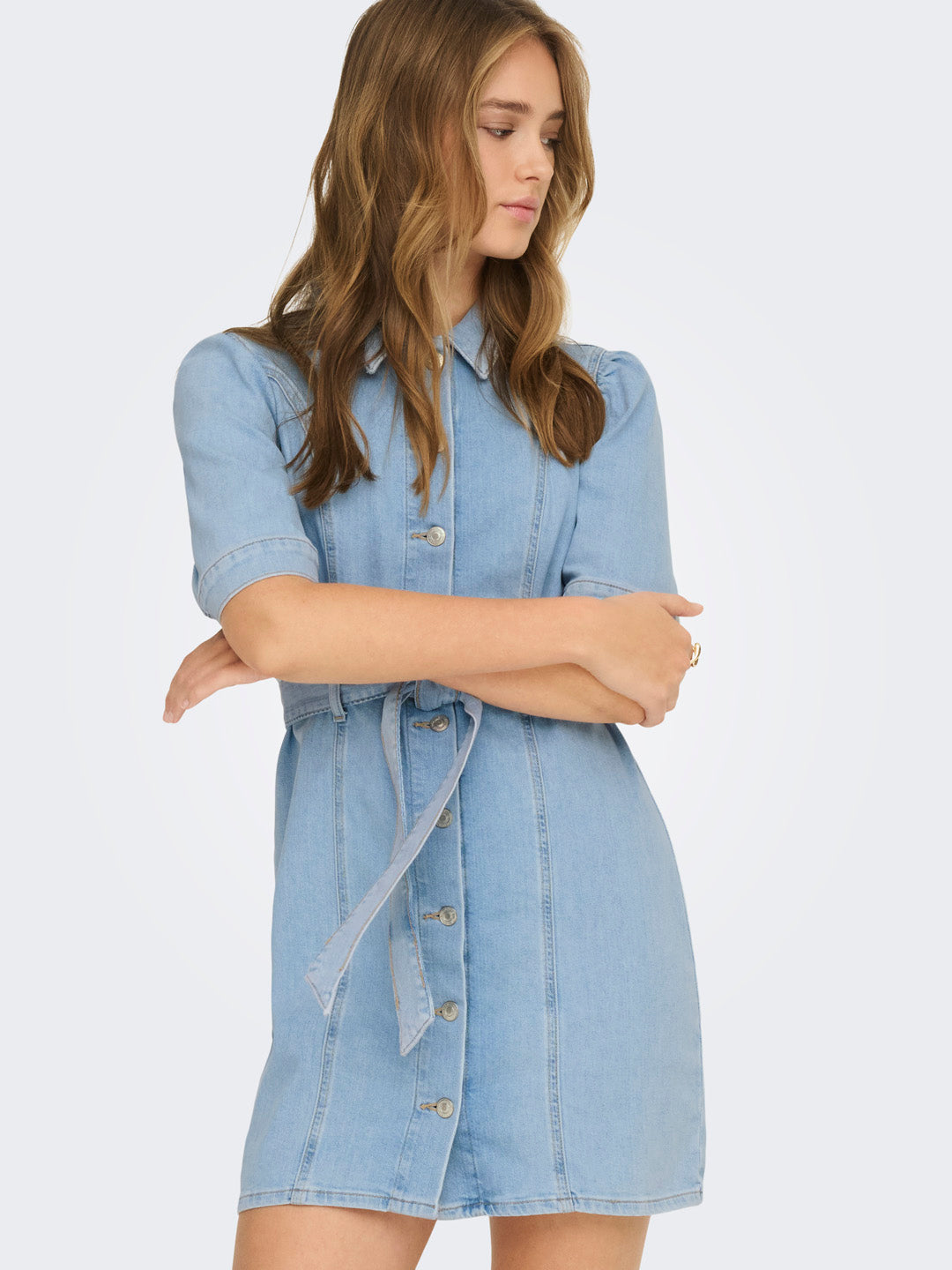 Light Blue Denim Shirt Dress