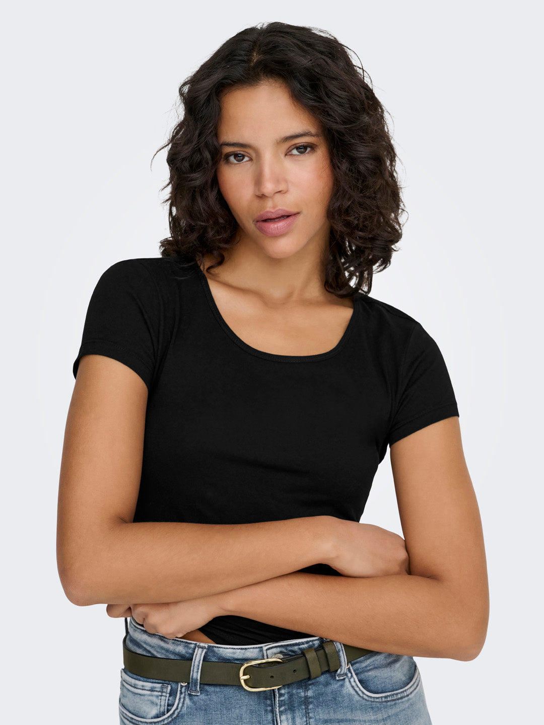 Black O-Neck Top