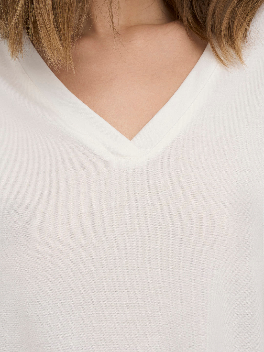 White V-Neck Top