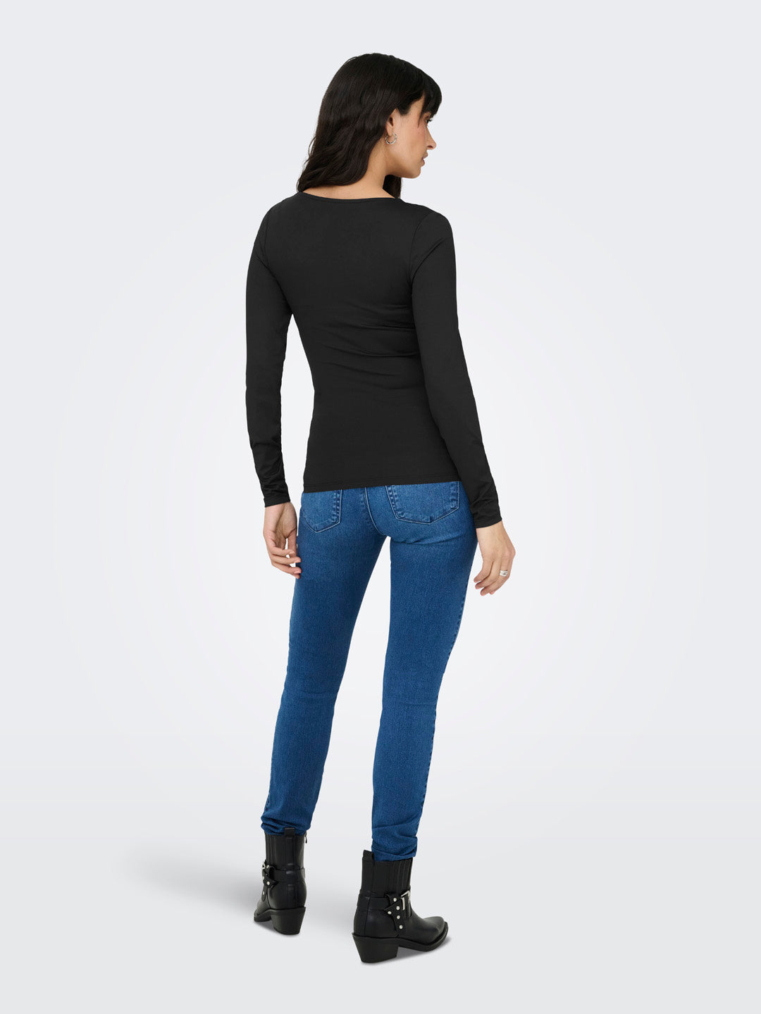 Black Two Way Deep Neck Top