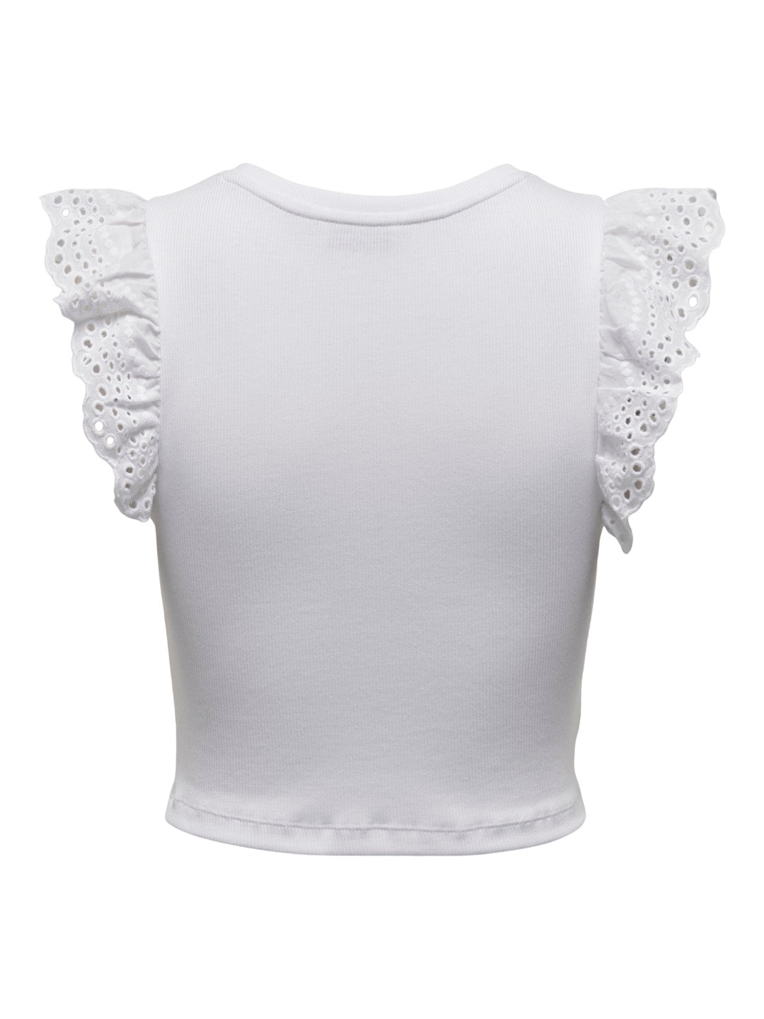 White Lace Detail Crop Top