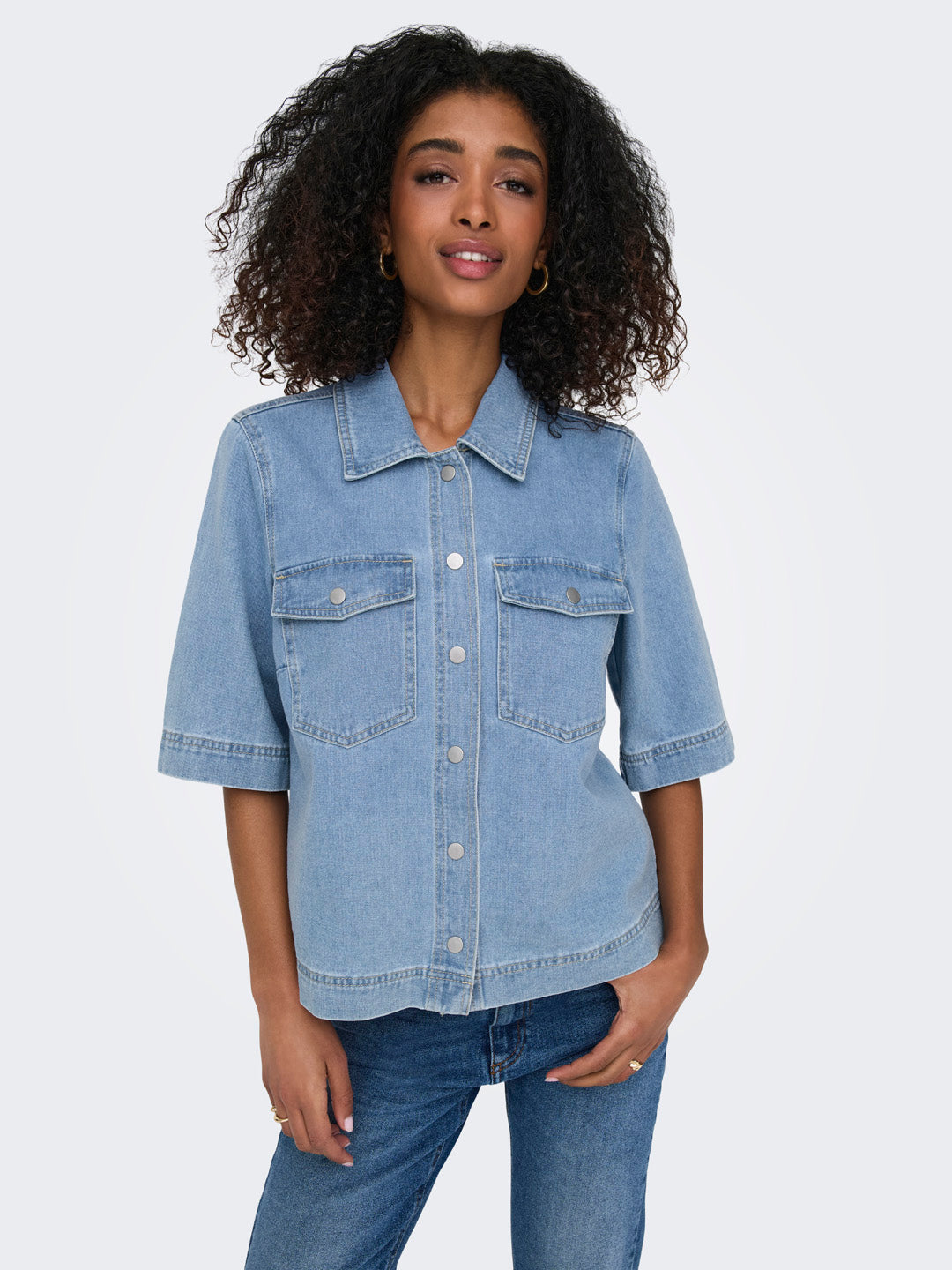Light Blue Cotton Denim Shirt