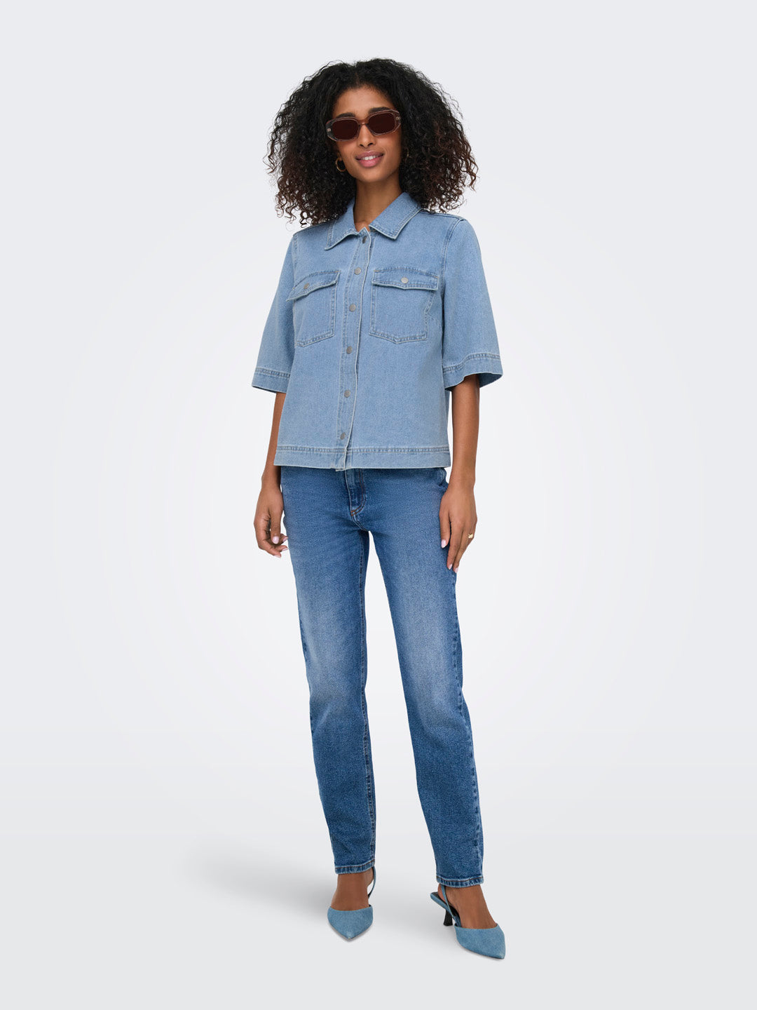Light Blue Cotton Denim Shirt