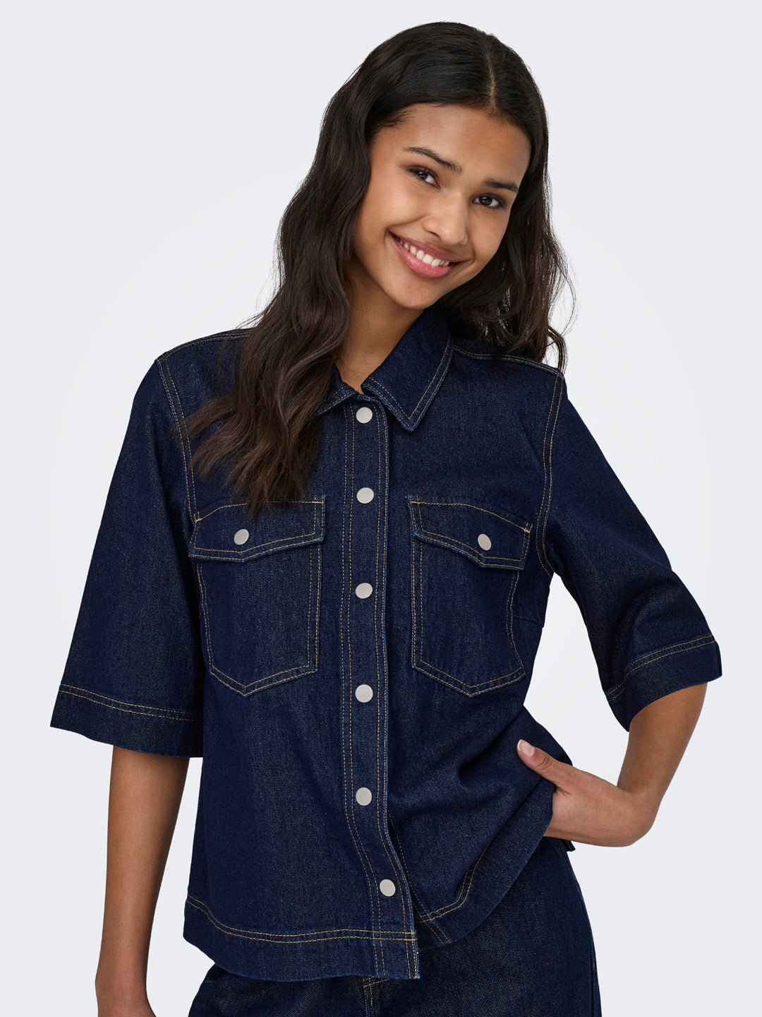 Dark Blue Denim Shirt