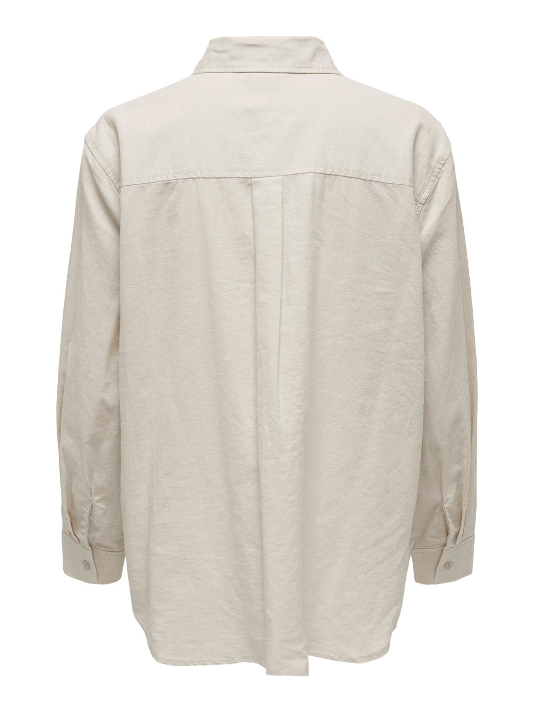 Beige Linen Blend Oversized Shirt