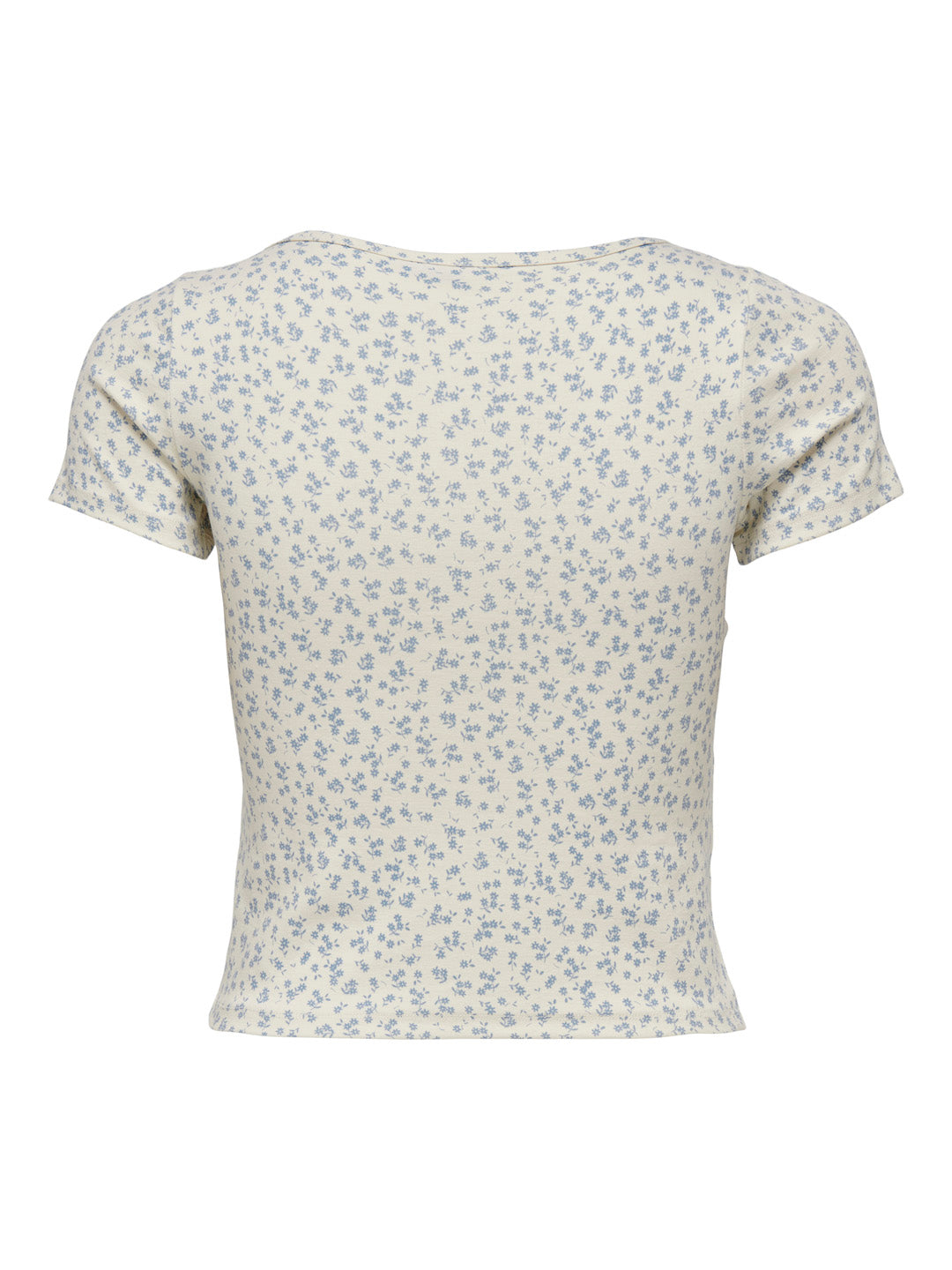 Ecru Printed U-Neck Top