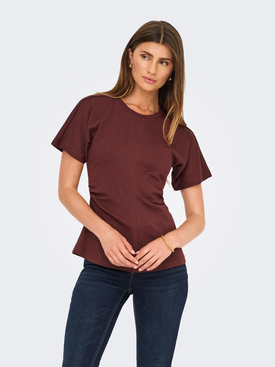 Brown Ruched Top
