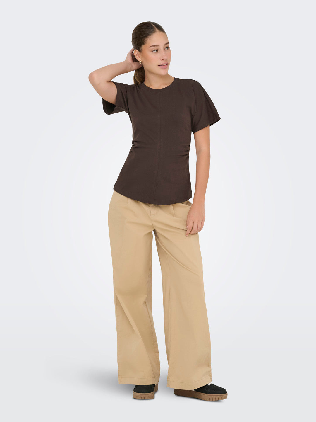 Dark Brown Ruched Top