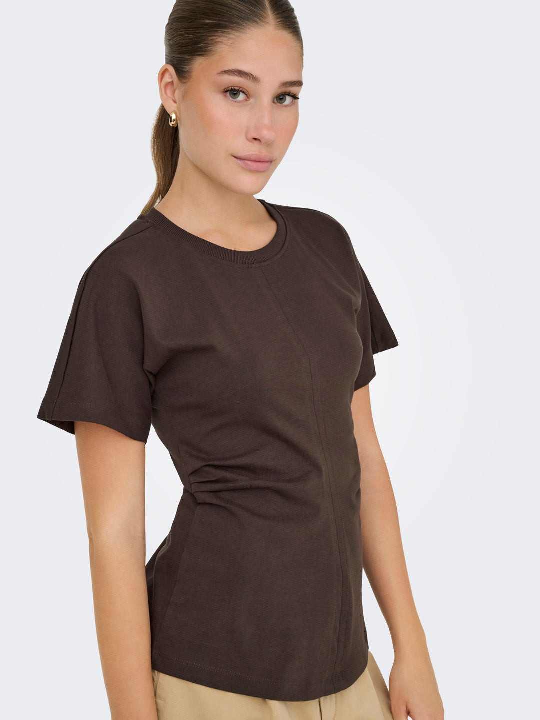 Dark Brown Ruched Top