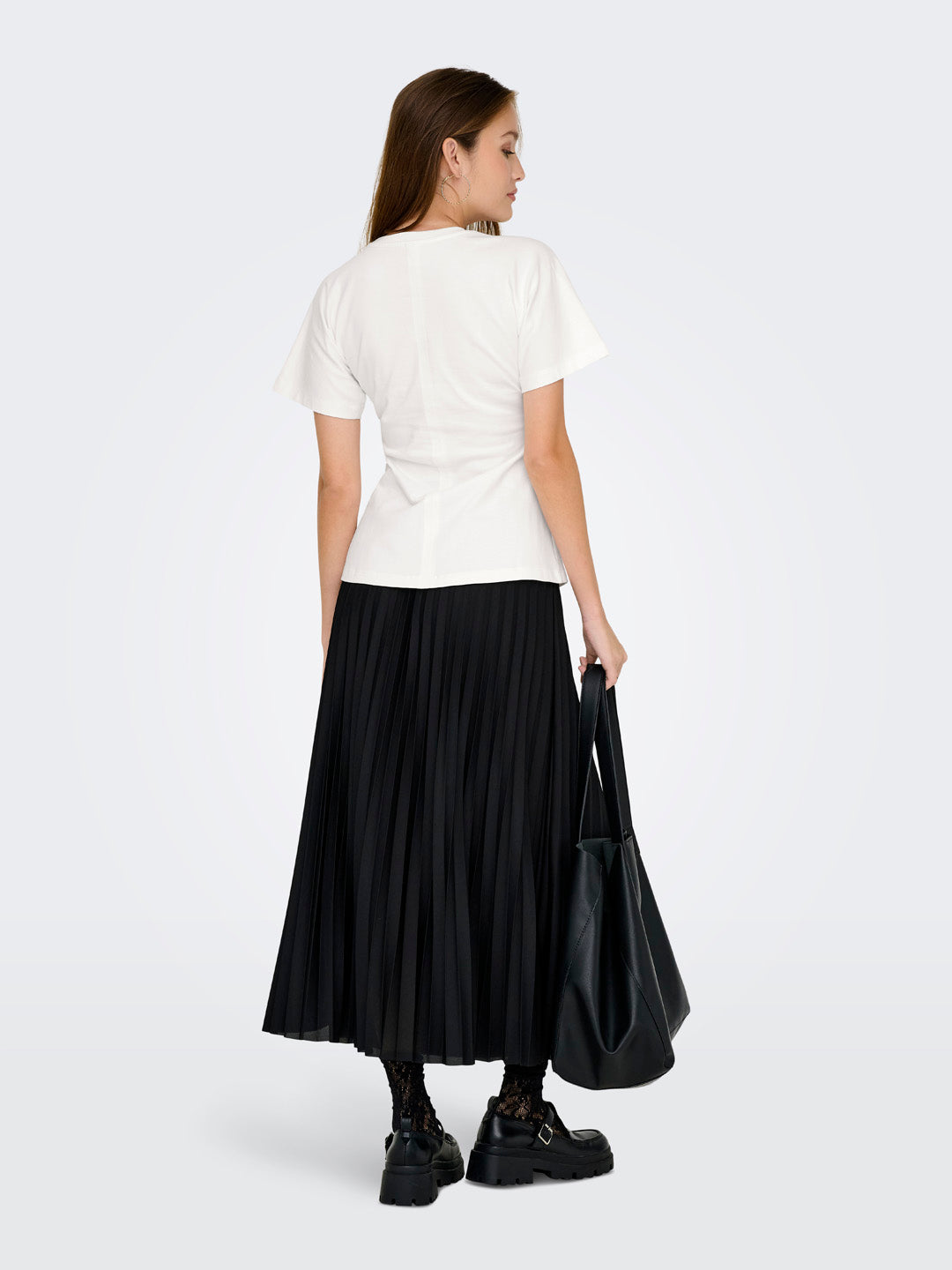 White Ruched Fitted Top