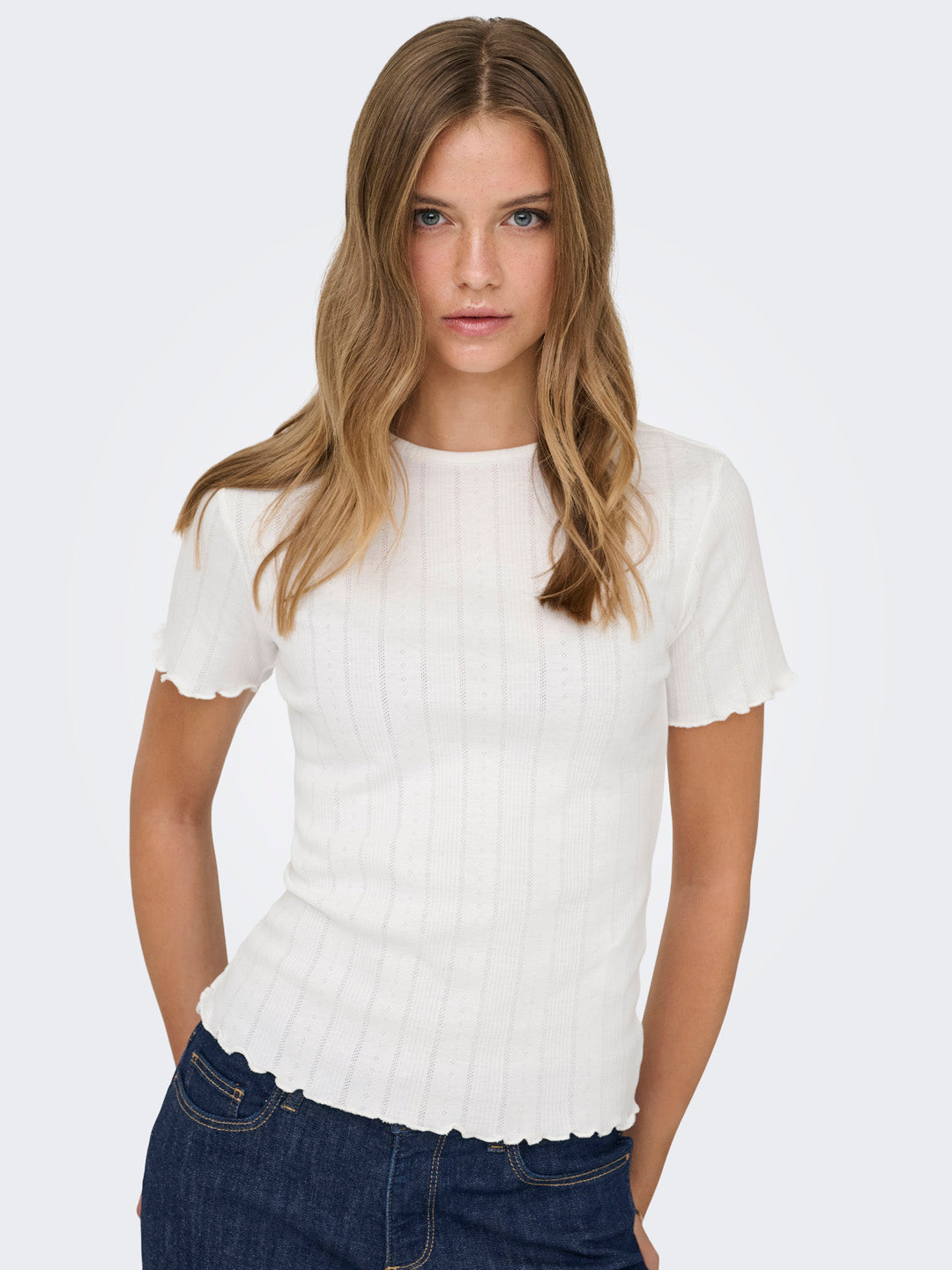 White O-Neck Top