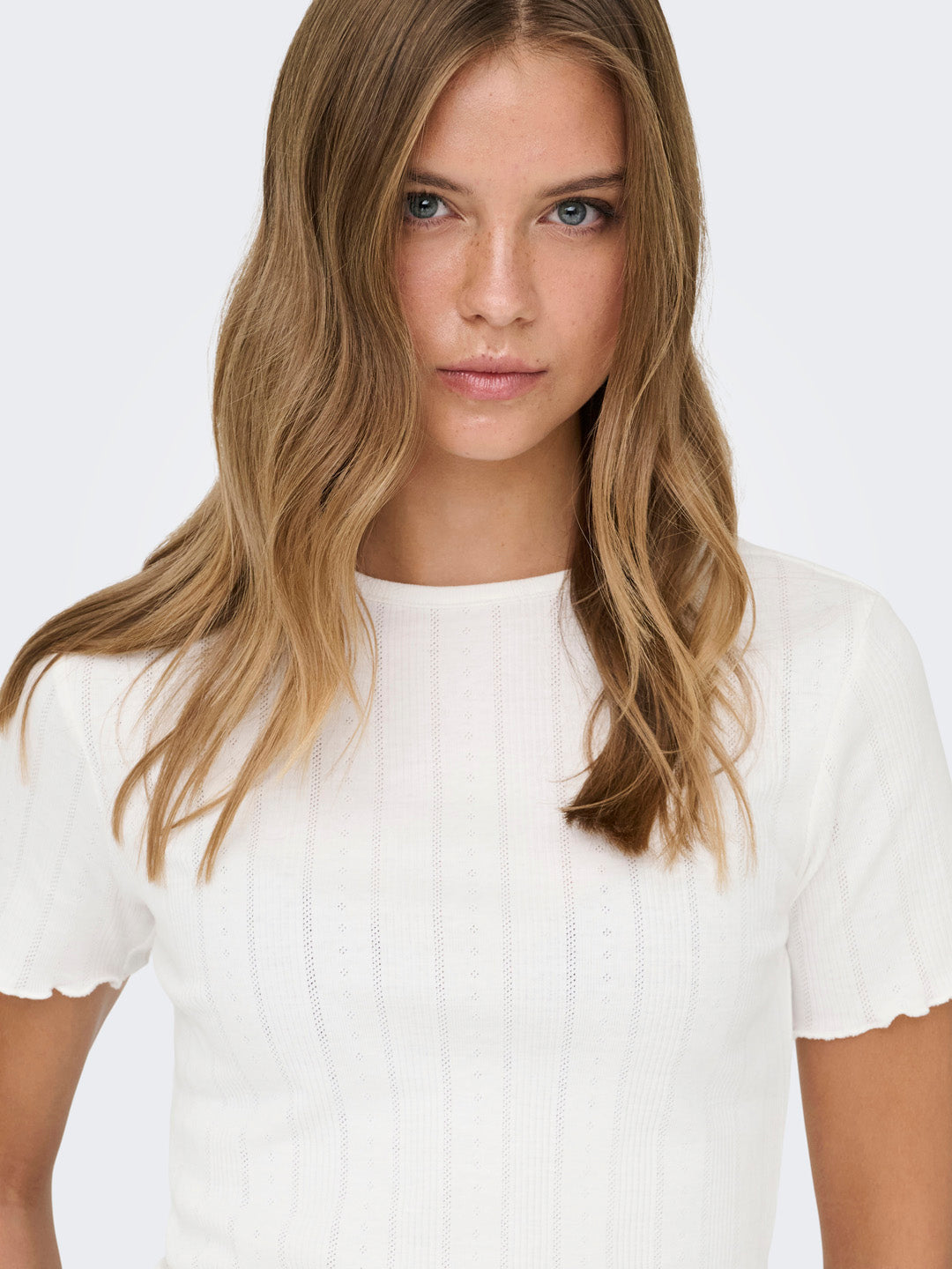 White O-Neck Top