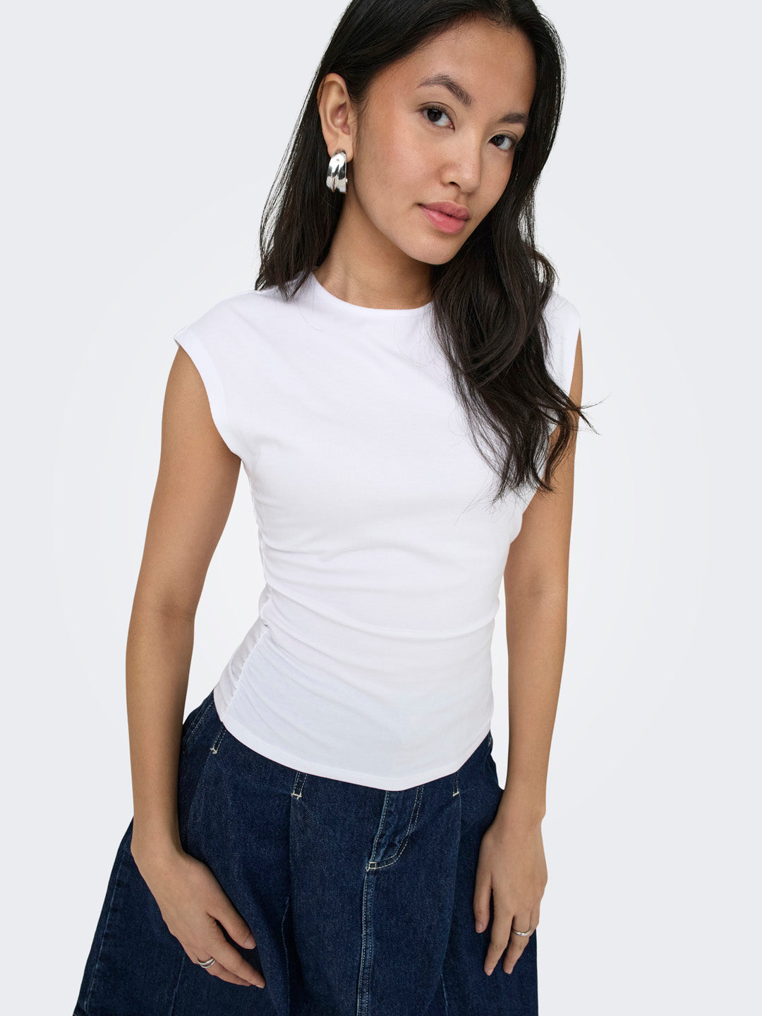 White Ruched Top