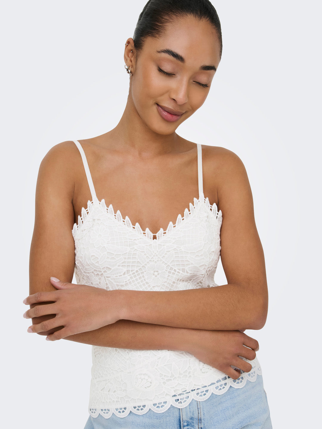 White Strappy Long Top