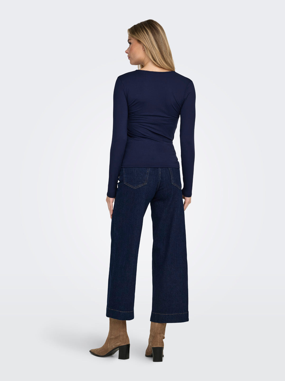 Navy Blue Front Knot Top