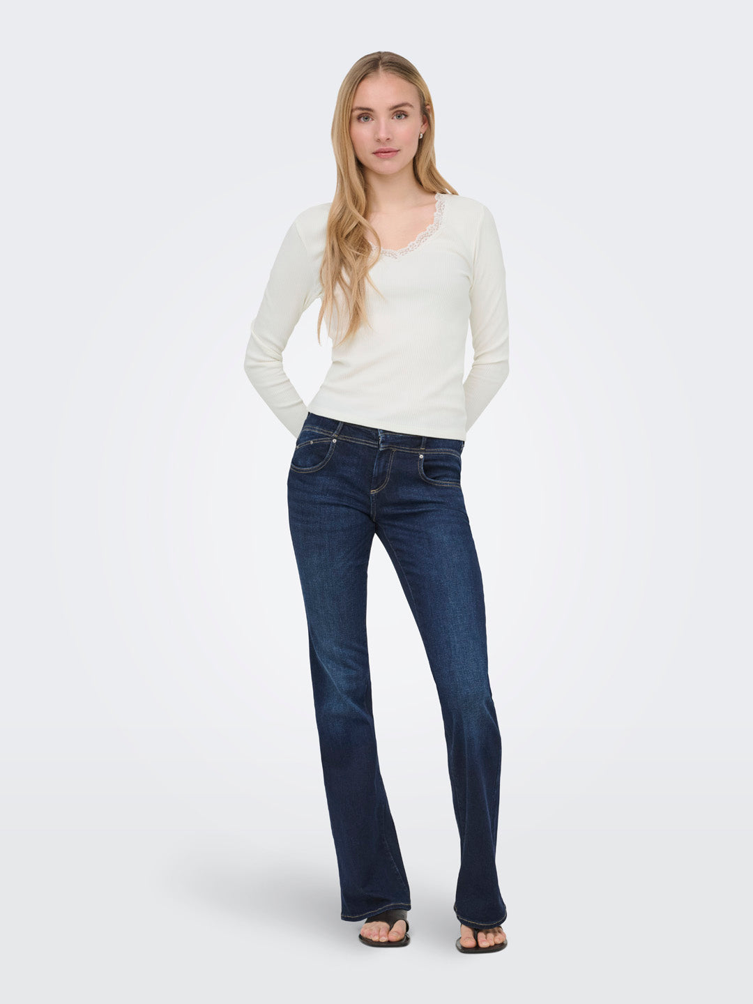 White V-Neck Top