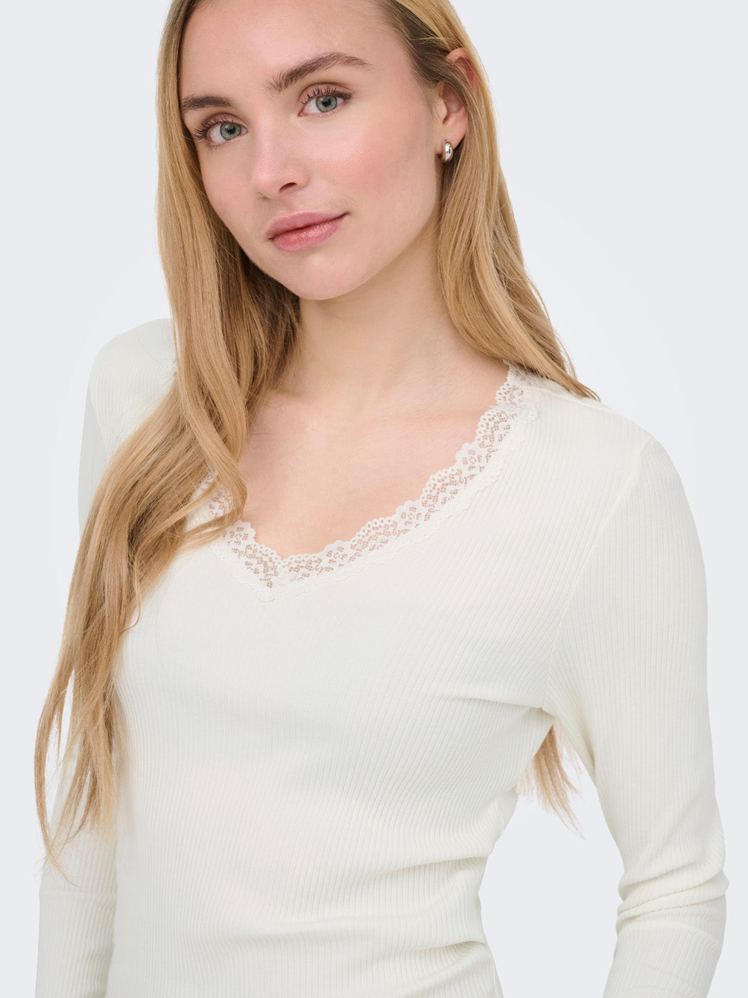 White V-Neck Top