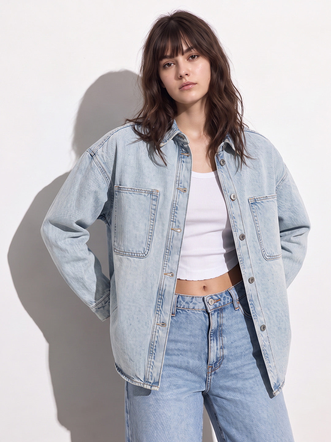 Light Blue Oversized Denim Shacket