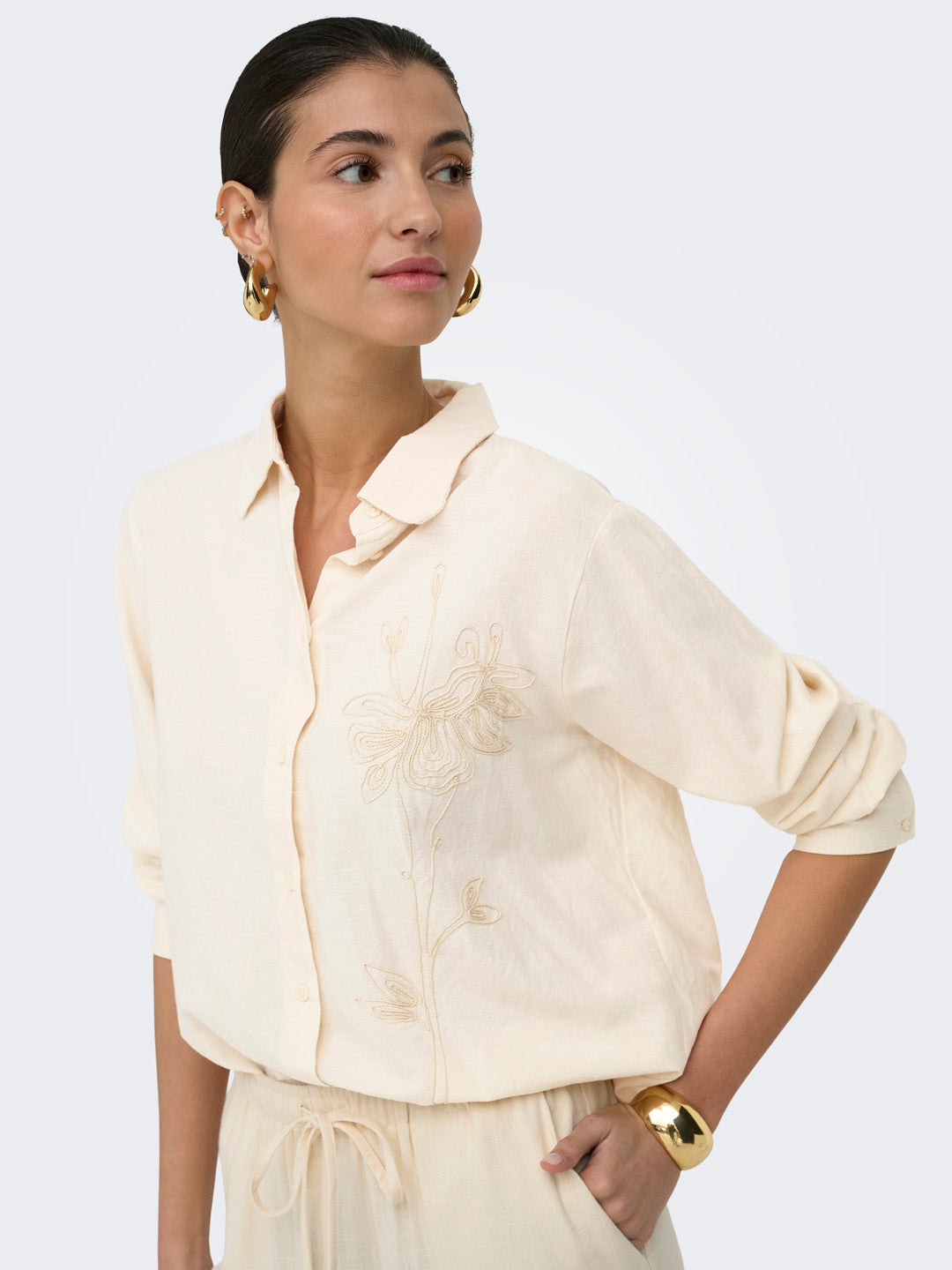 Off-White Embroidered Shirt