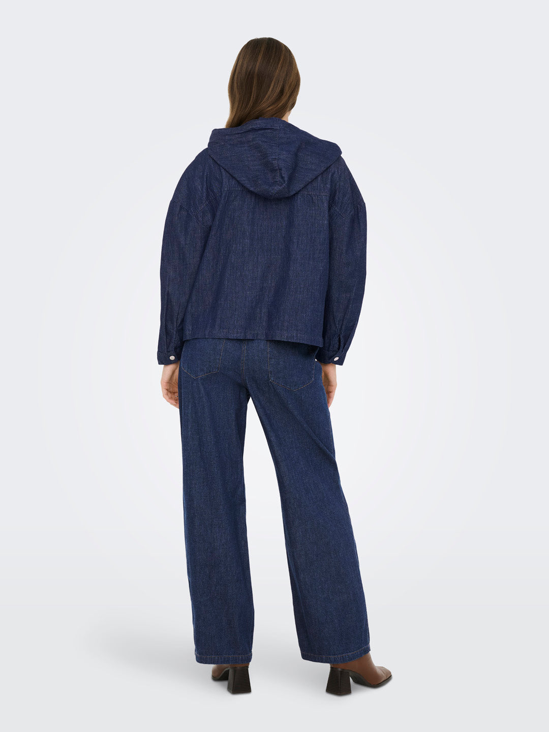 Dark Blue Hooded Denim Shirt