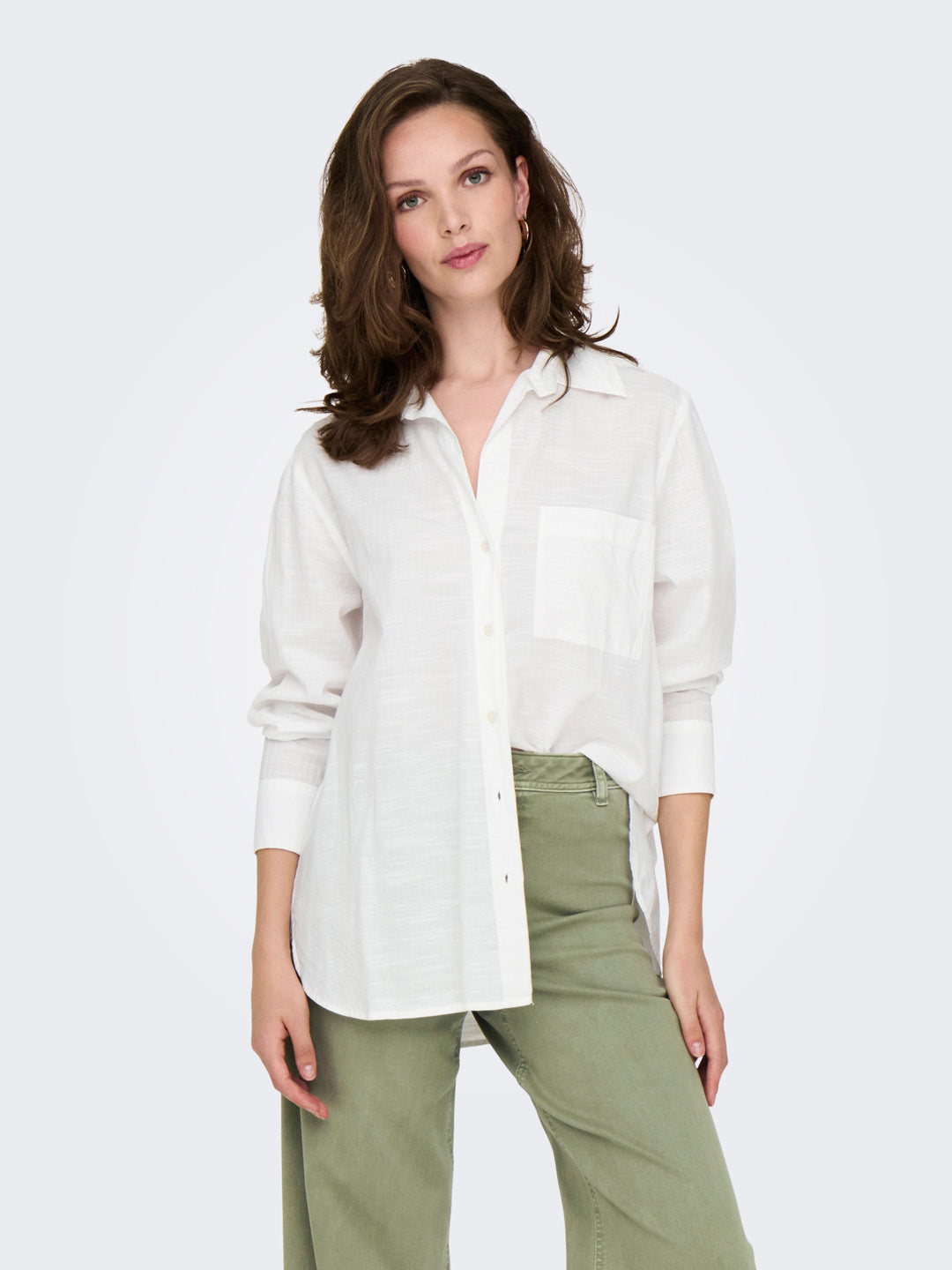 White Cotton Relaxed Fit Shirt