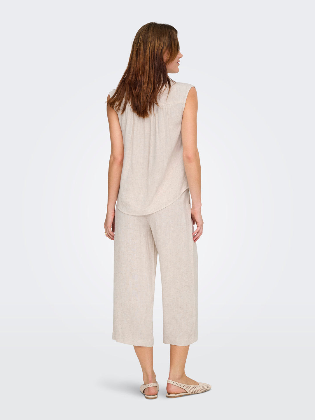 Linen Blend Sleeveless Shirt