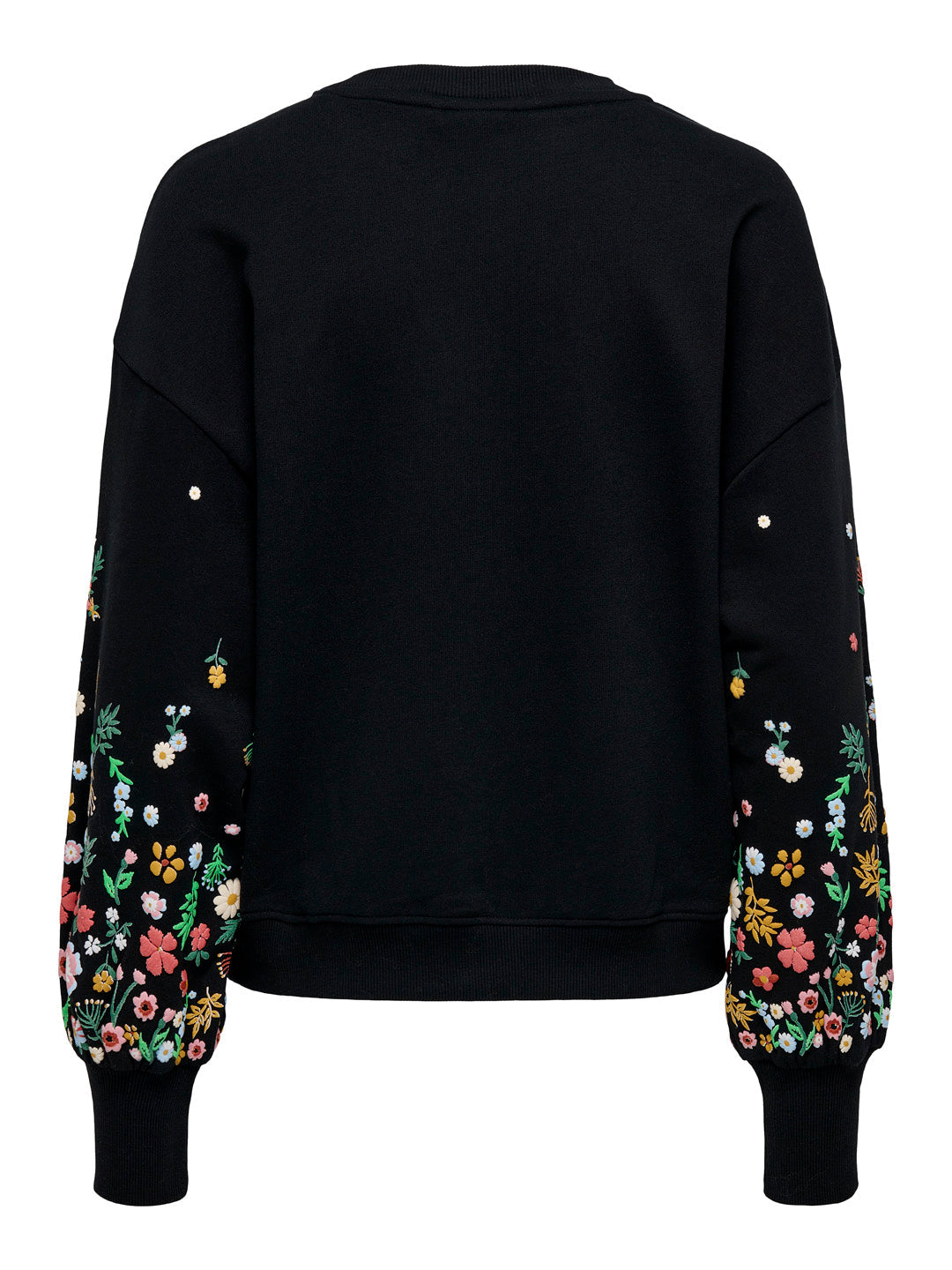 Black Printed O-Neck Sweatshirt