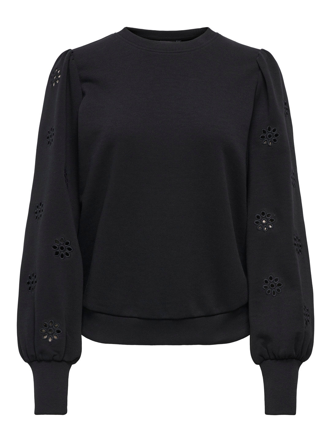 Black Floral Cut-Out Sweatshirt