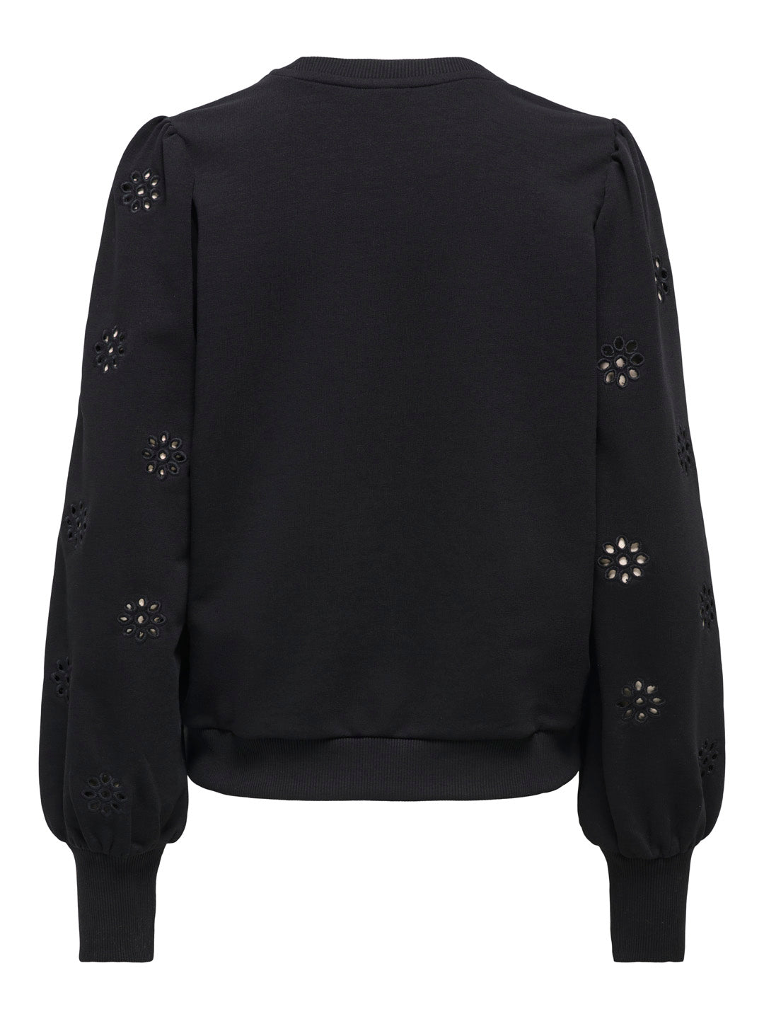 Black Floral Cut-Out Sweatshirt