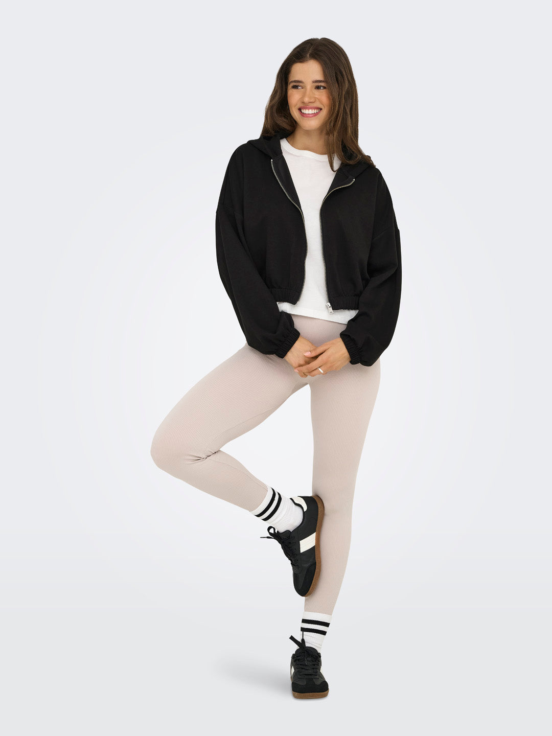 Black Hooded Zip Sweatshirt