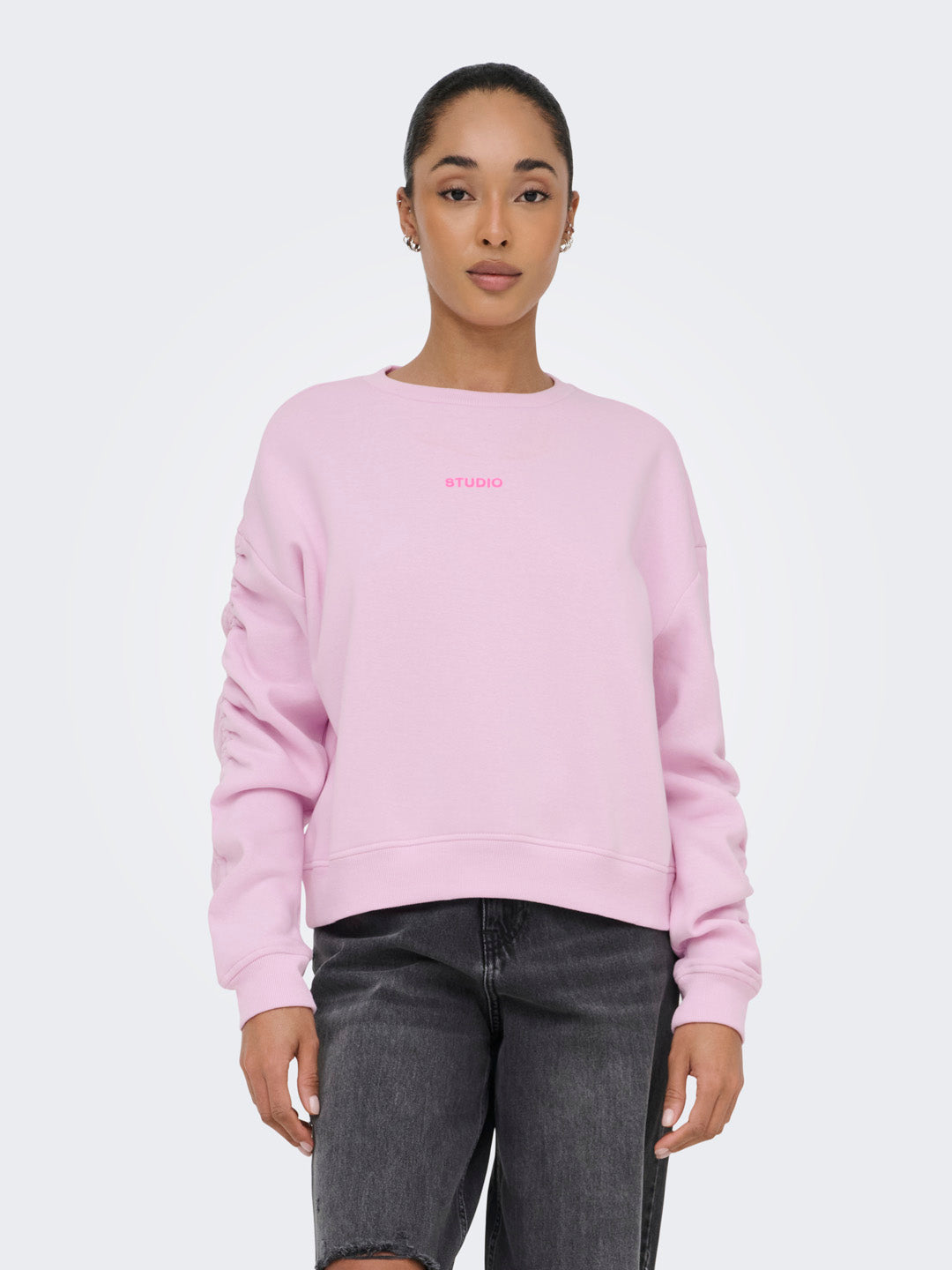 Pink Ruched Sweatshirt