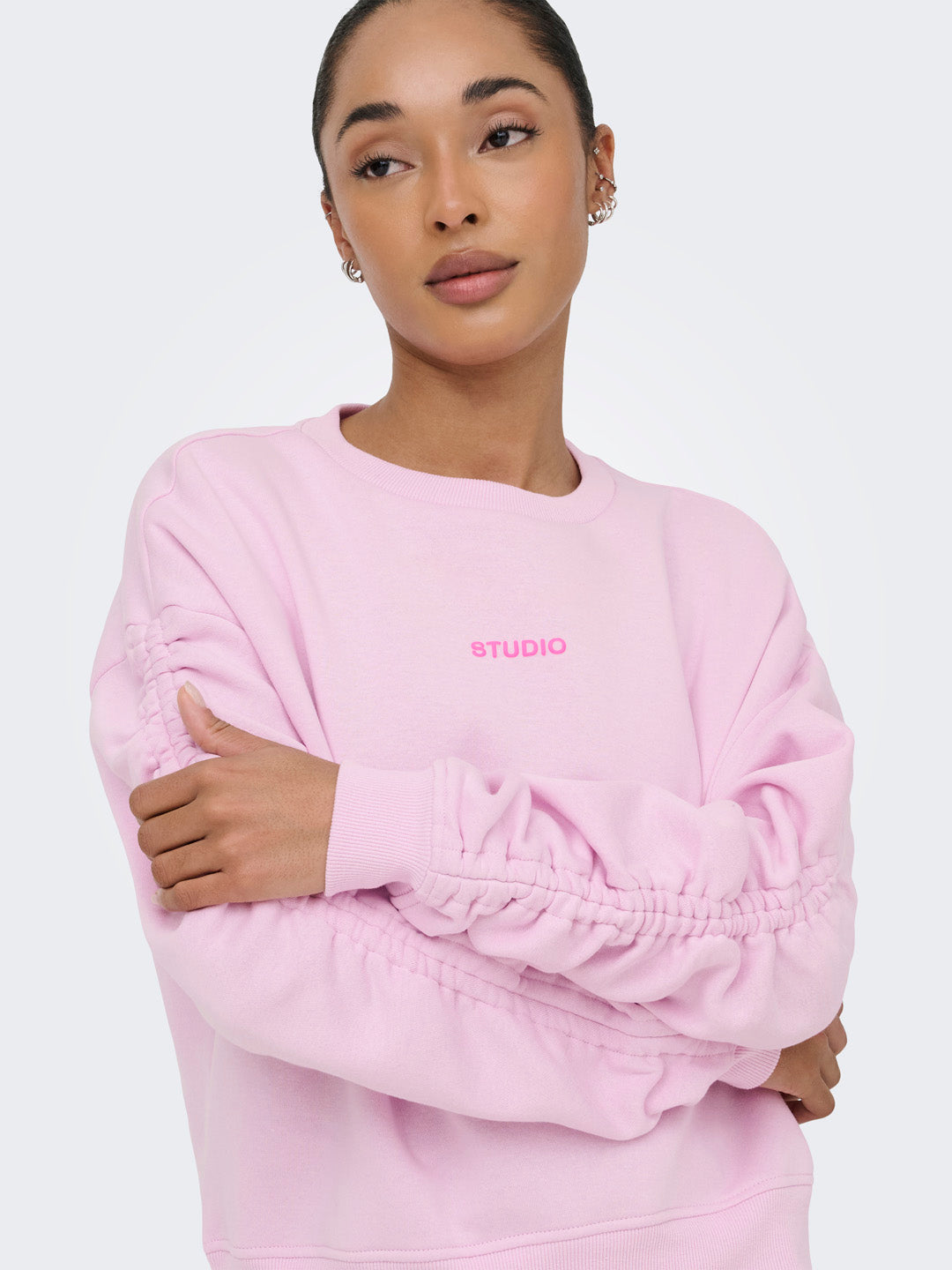 Pink Ruched Sweatshirt