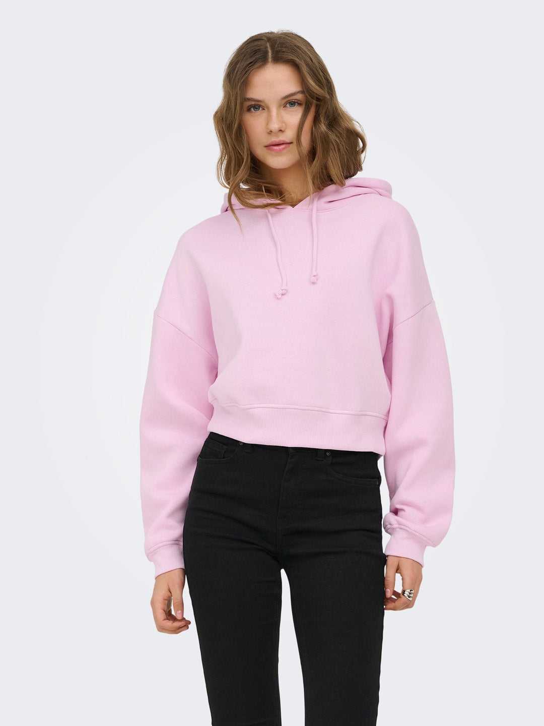 Pink Cropped Hoodie