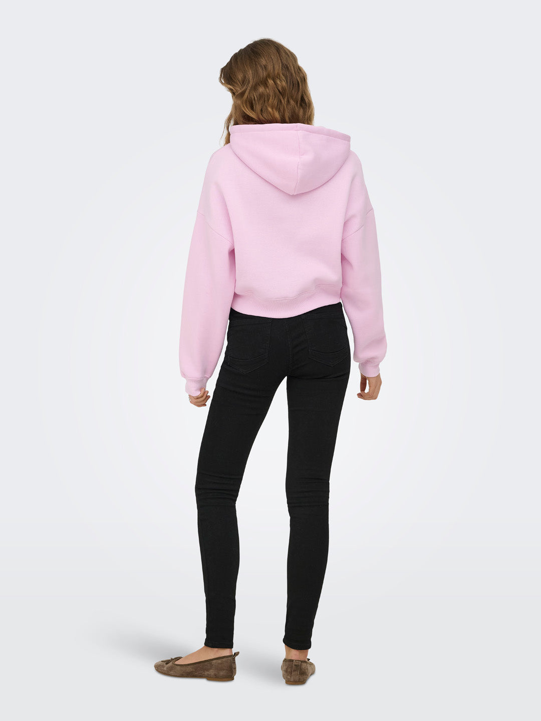 Pink Cropped Hoodie