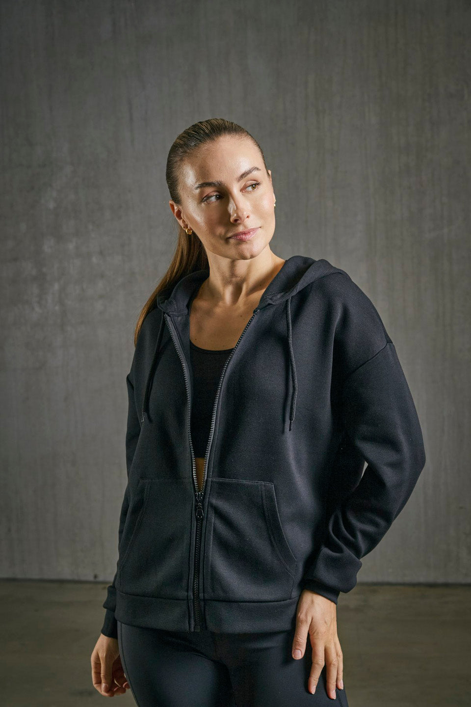 Black High Neck Sweatshirt