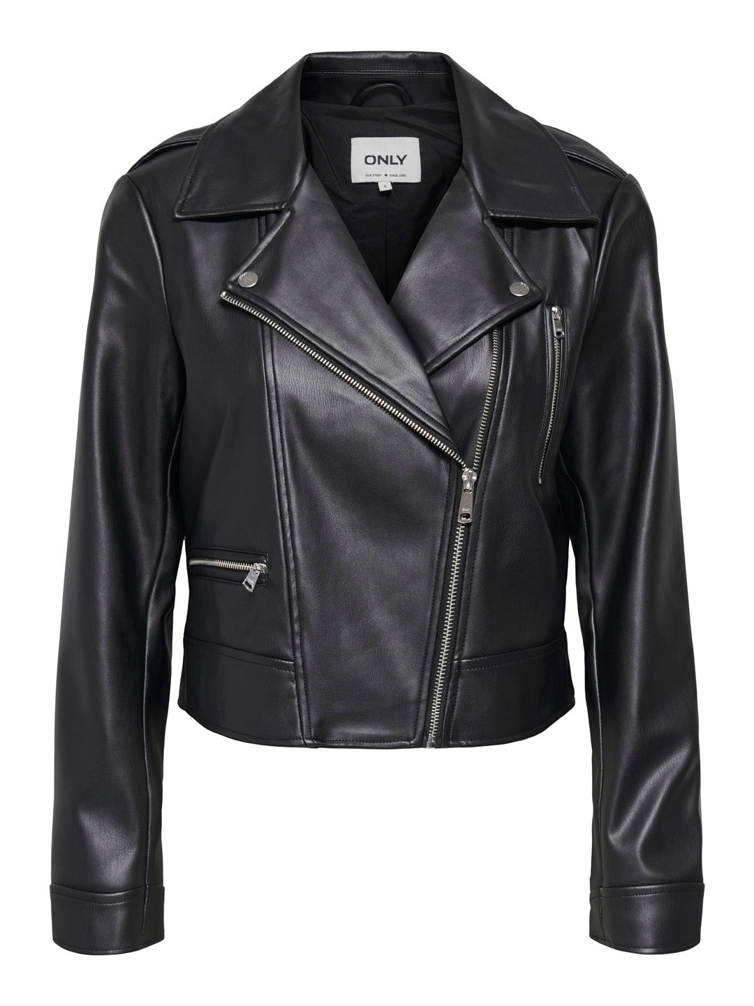 Black Faux leather Biker Jacket