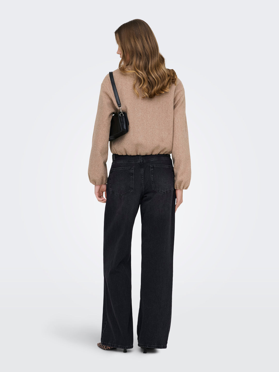 Beige Balloon Bomber Jacket