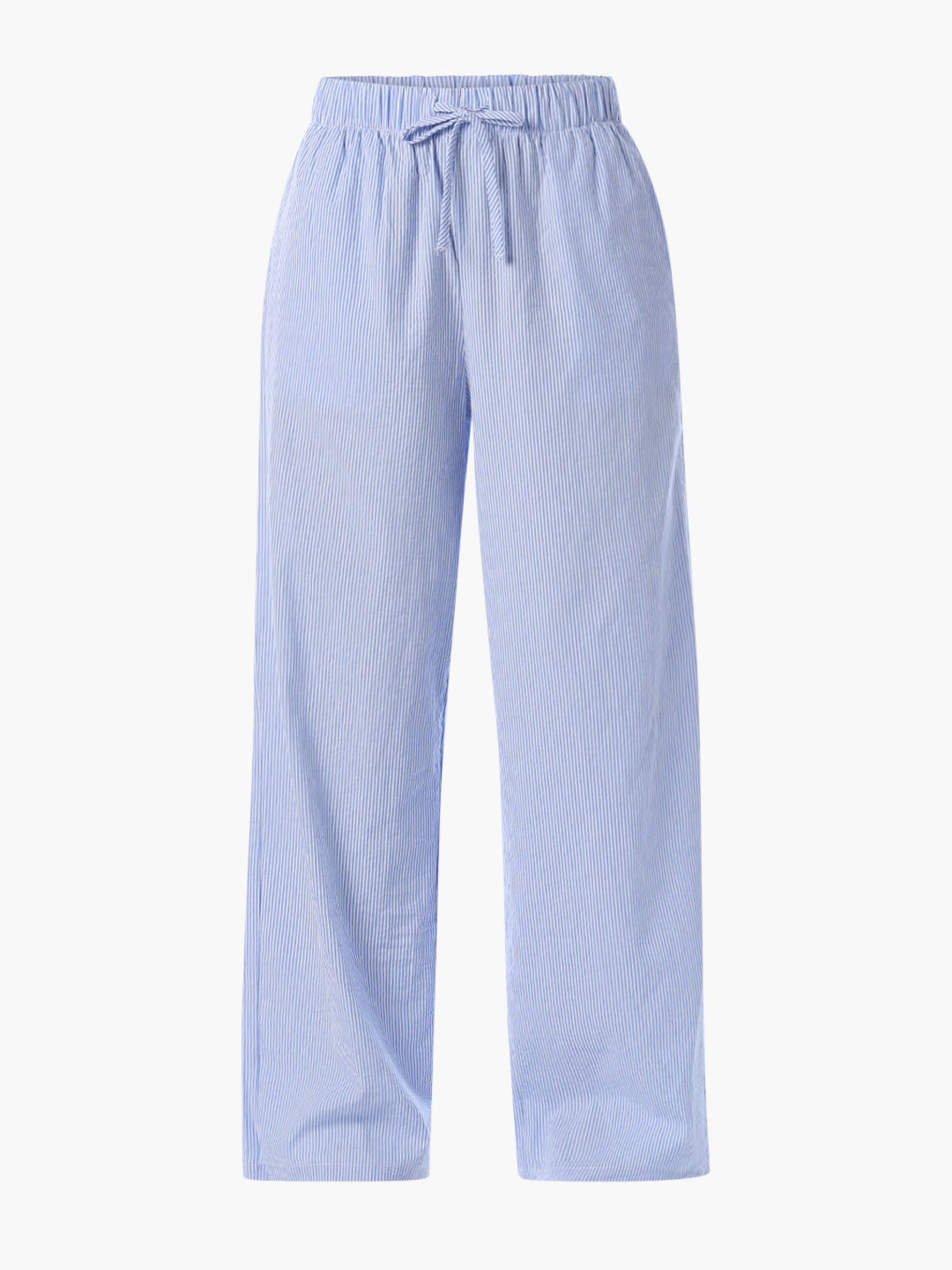 Striped Cotton Wide Leg Pants